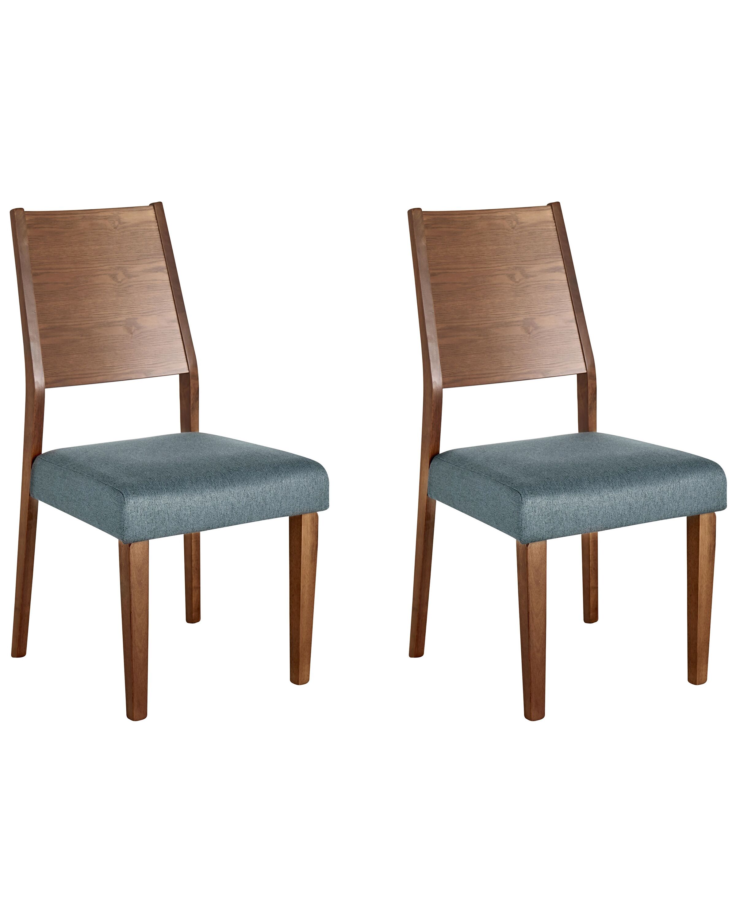 Set of 2 Wooden Dining Chairs Grey ELMIRA - Gemini Interiors