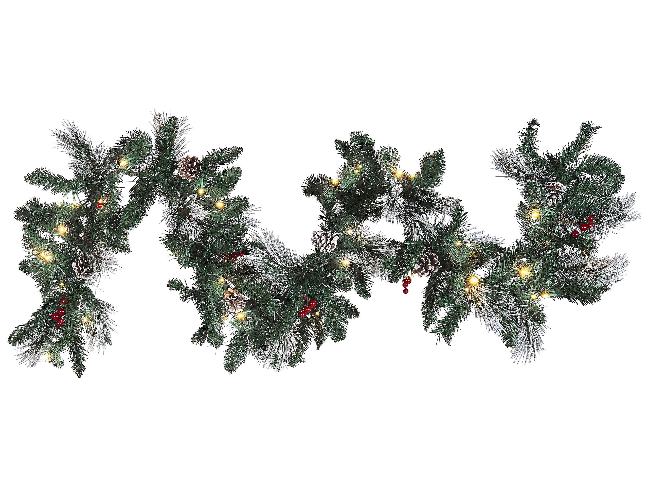 Pre-Lit Frosted Christmas Garland 180cm Green - Gemini Interiors