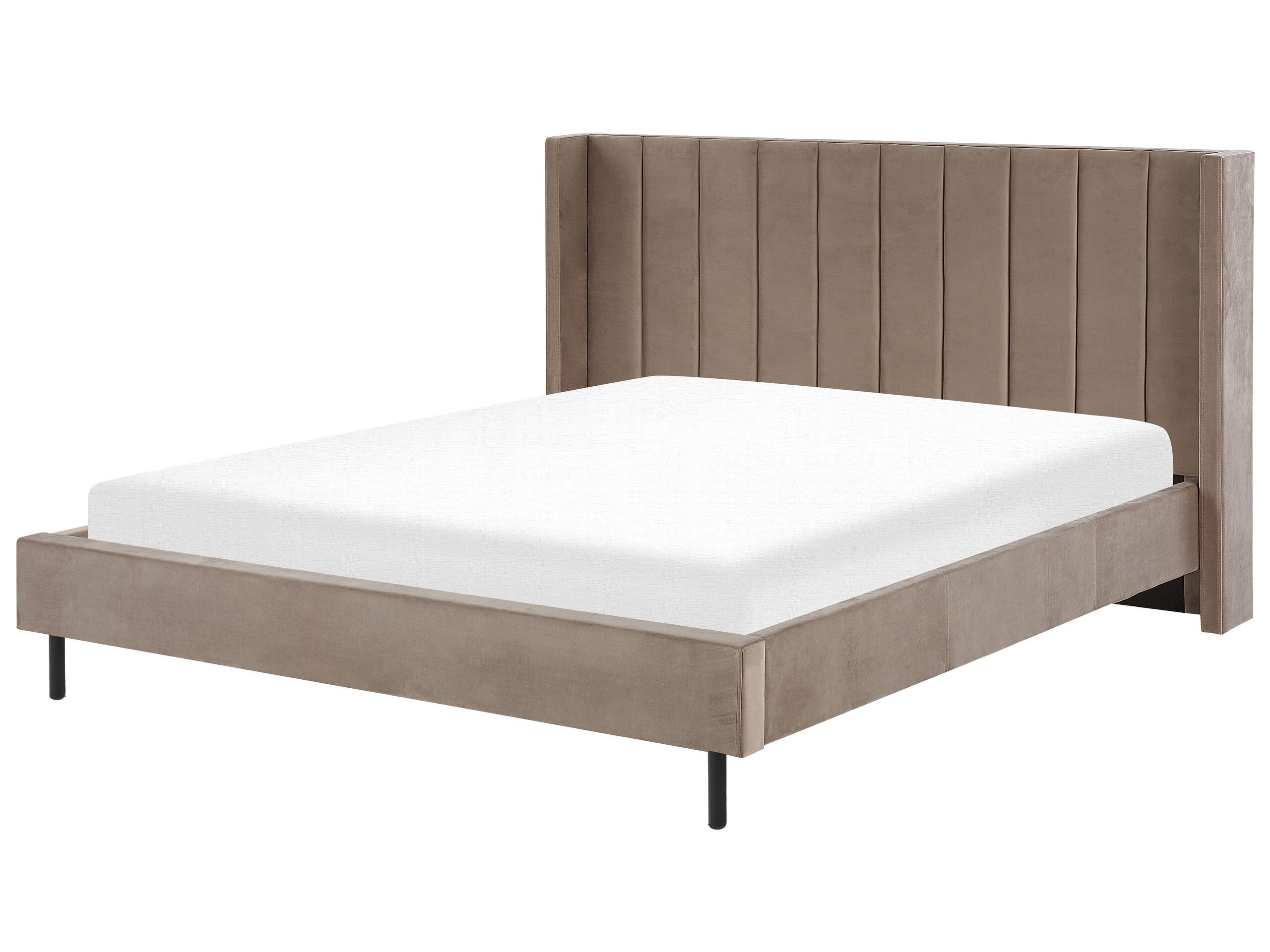 Velvet EU Super King Size Taupe VILLETTE - Gemini Interiors