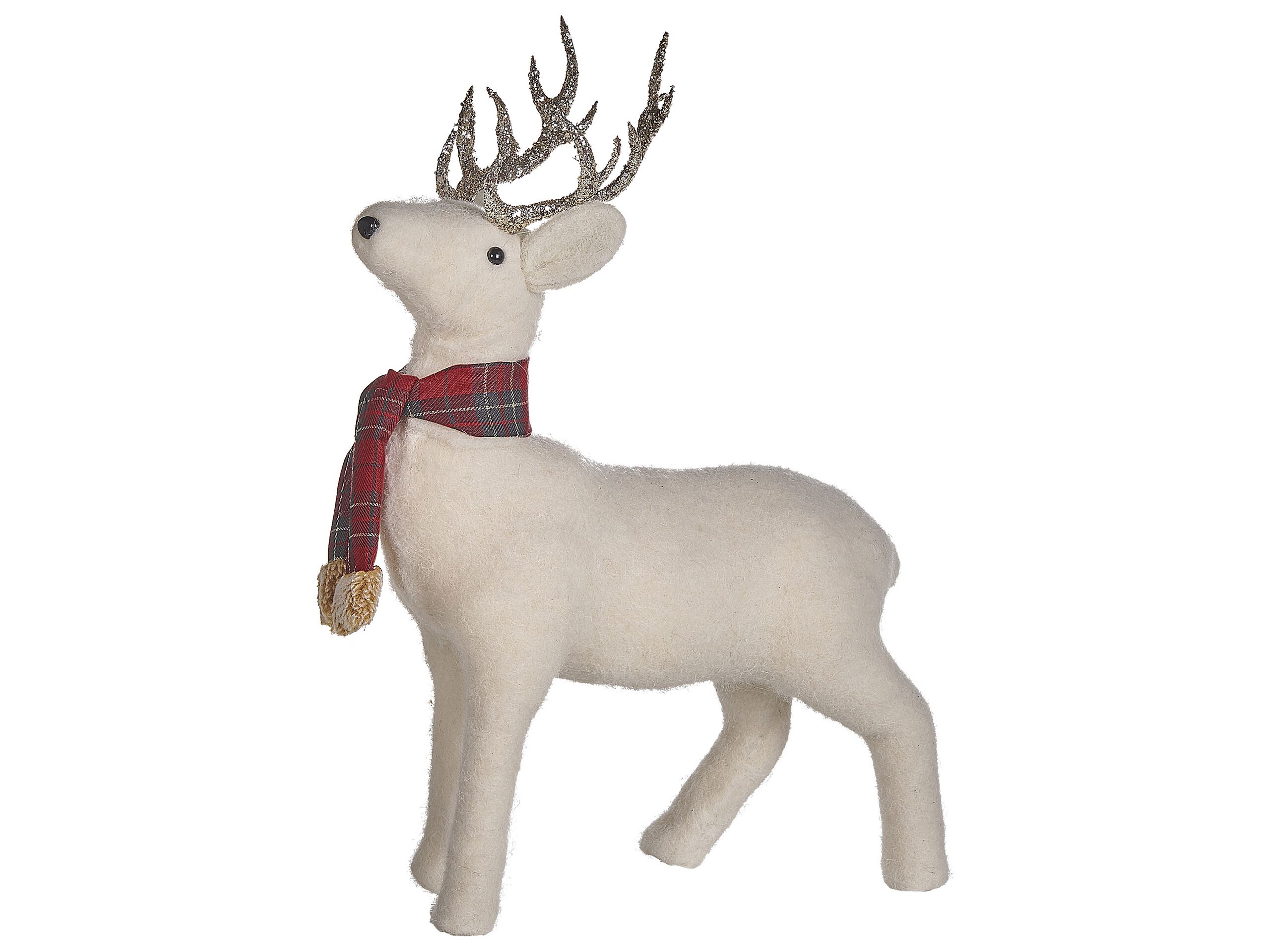 Decorative Figurine Reindeer 48 cm White MUSTOLA - Gemini Interiors
