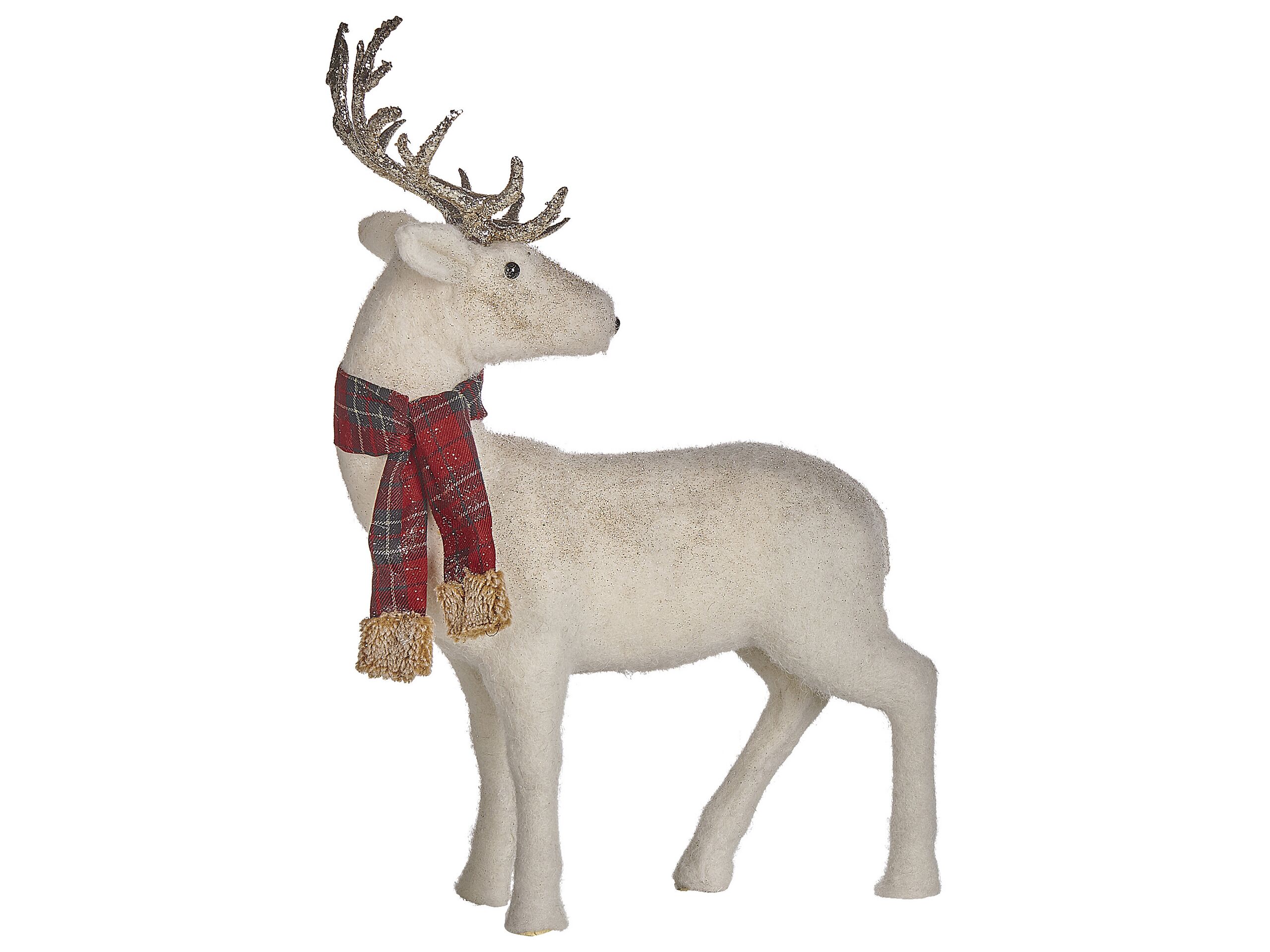 Decorative Figurine Reindeer 51 cm White MUSTOLA - Gemini Interiors