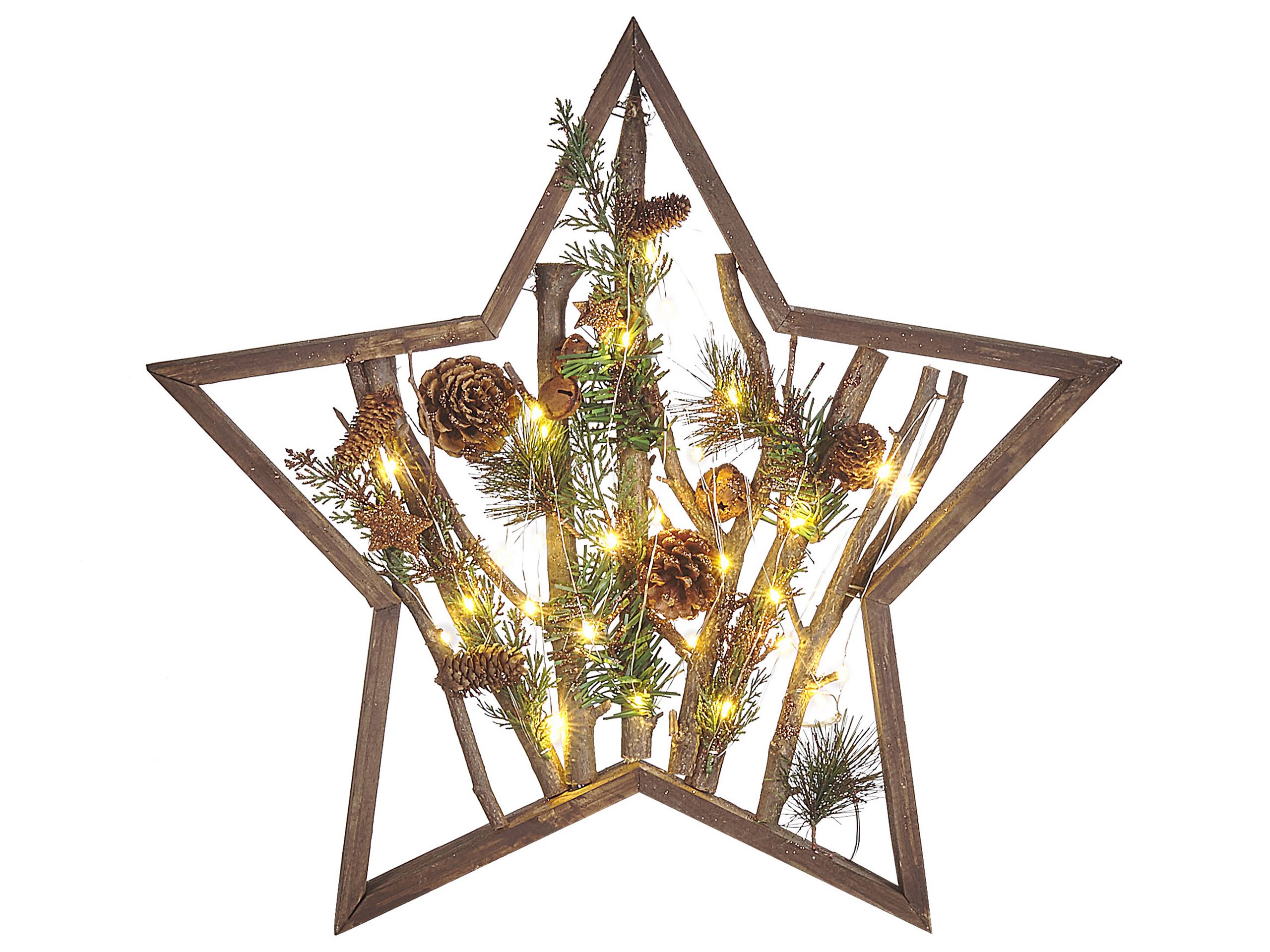 Decorative Figurine Christmas Star LED Dark Wood DOKKA - Gemini Interiors