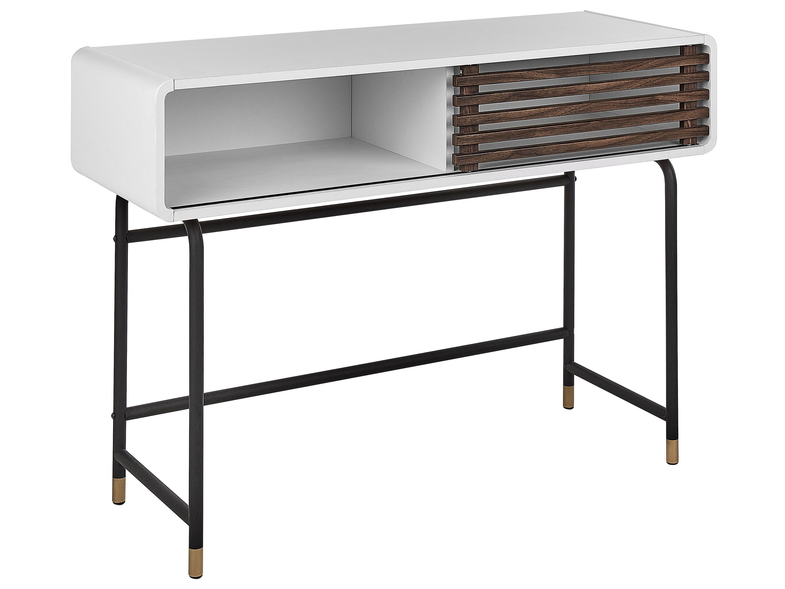 Console Table White and Dark Wood RIFLE - Gemini Interiors