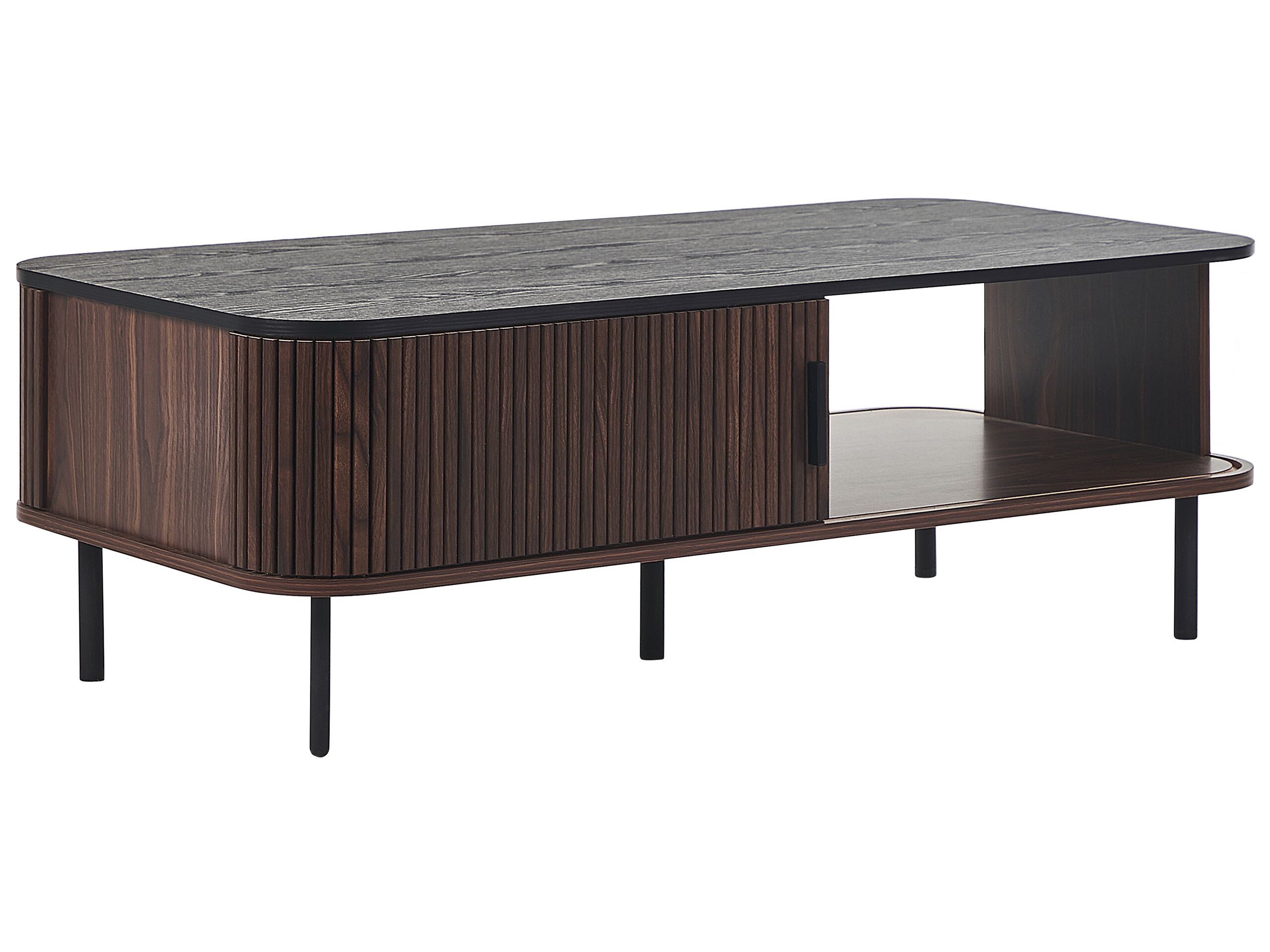 Coffee Table Dark Wood with Black JOSE - Gemini Interiors