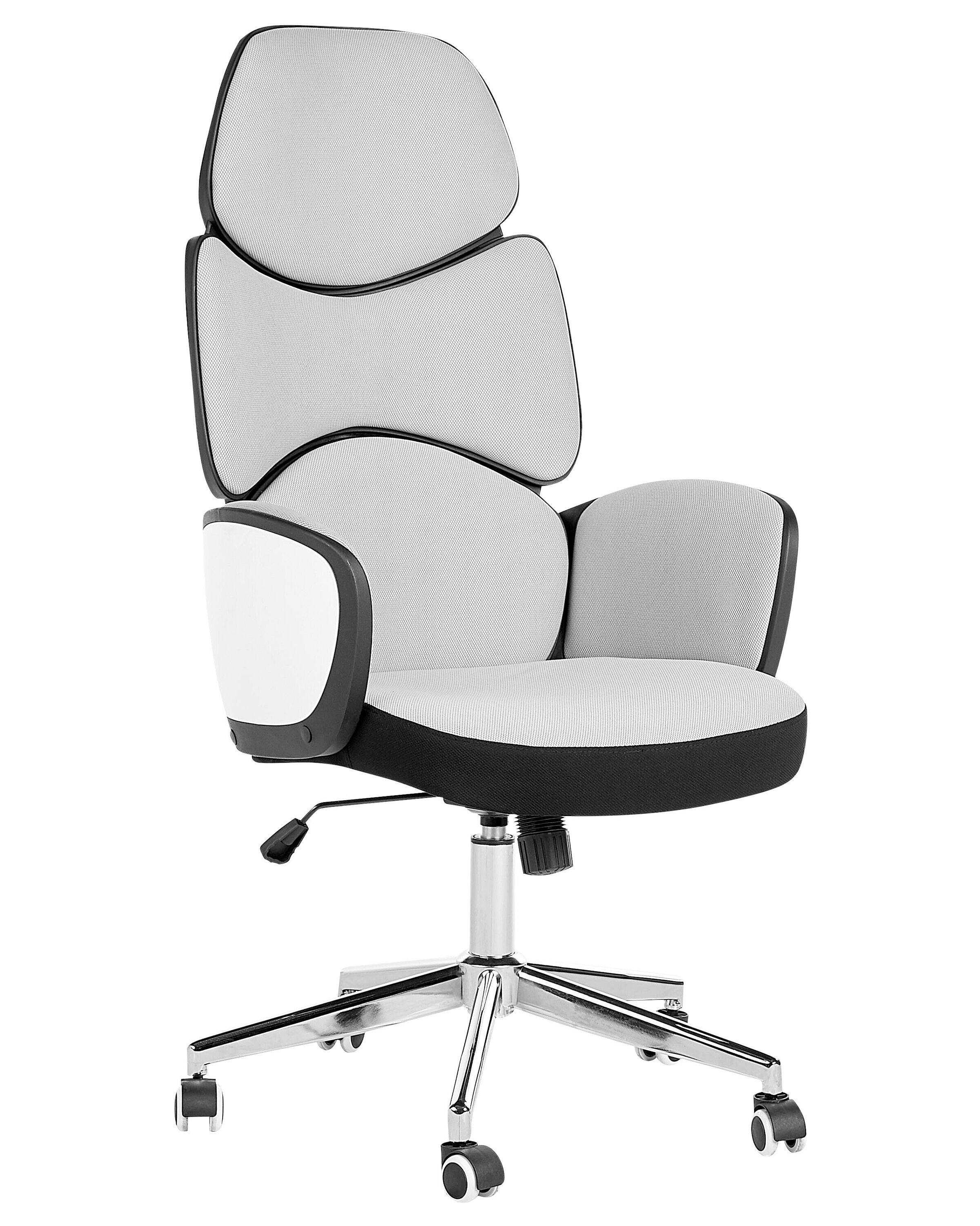 Swivel Office Chair Light Grey and Black SPLENDID - Gemini Interiors
