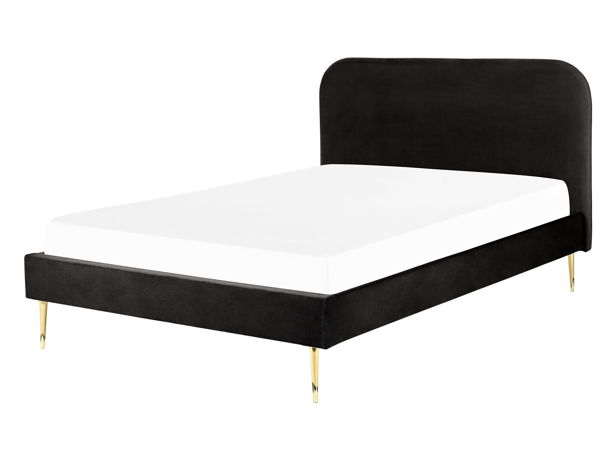 Velvet EU Double Size Bed Black FLAYAT - Gemini Interiors