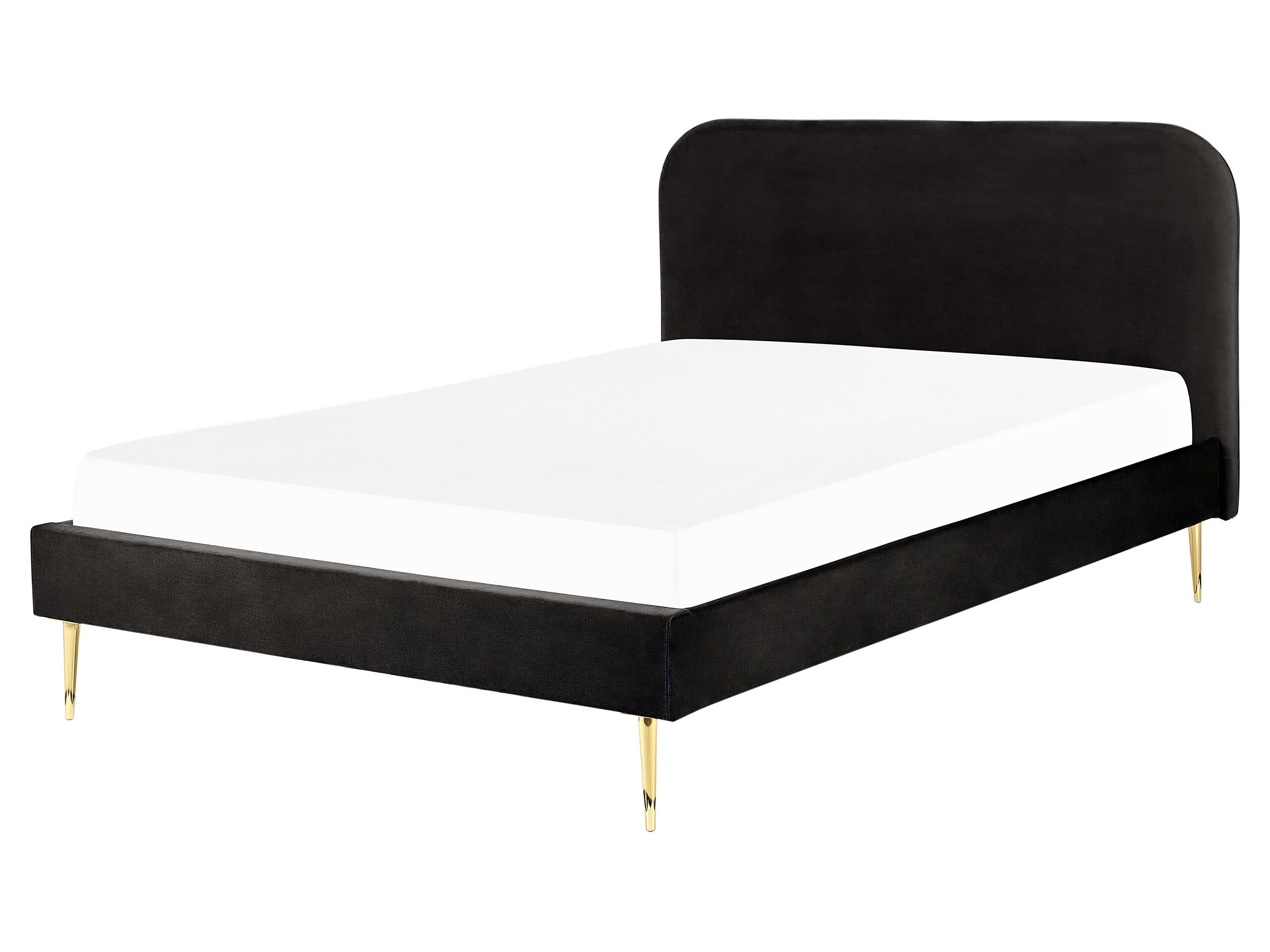 Velvet EU King Size Bed Black FLAYAT - Gemini Interiors