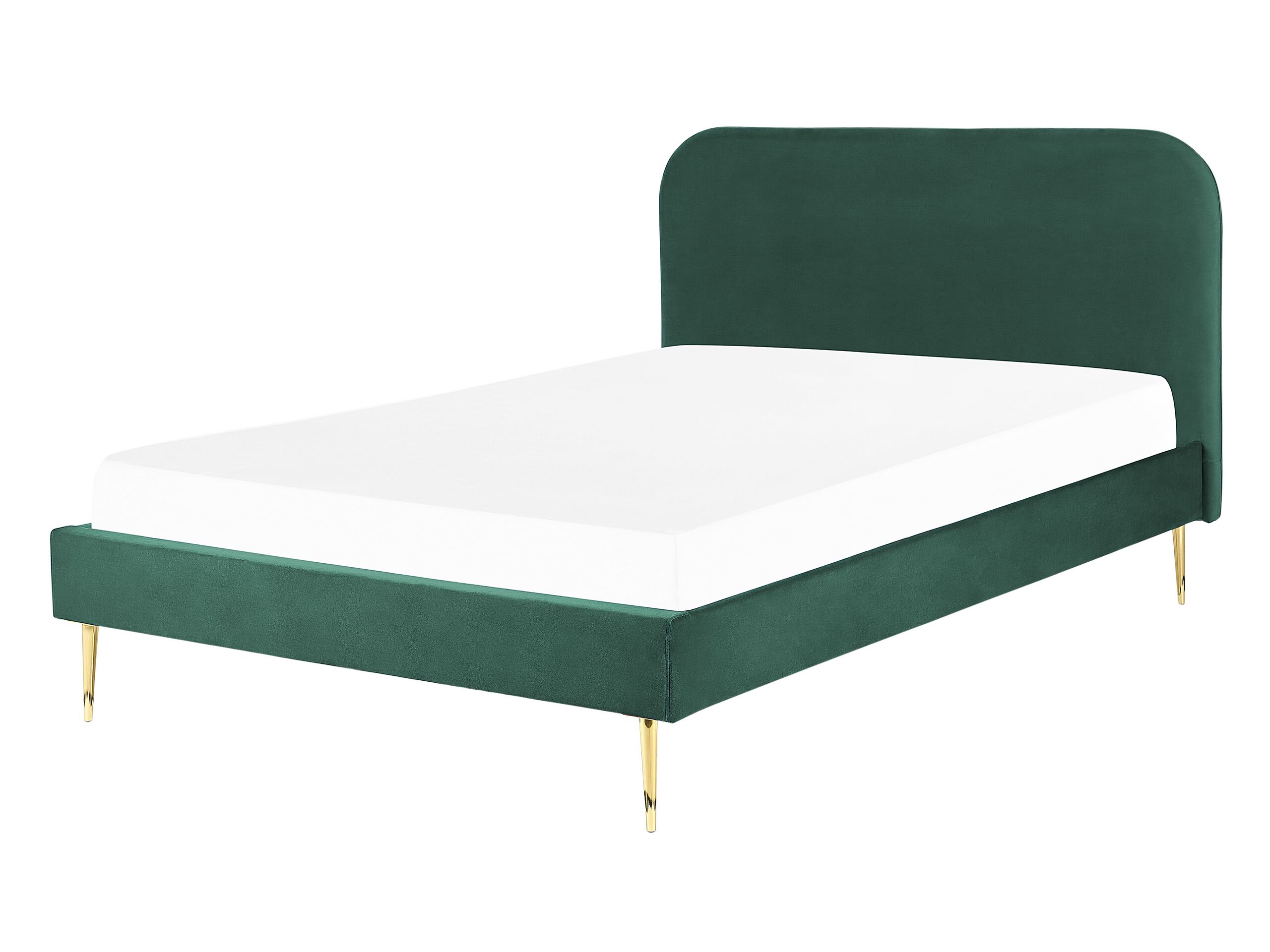 Velvet EU Double Size Bed Green FLAYAT - Gemini Interiors