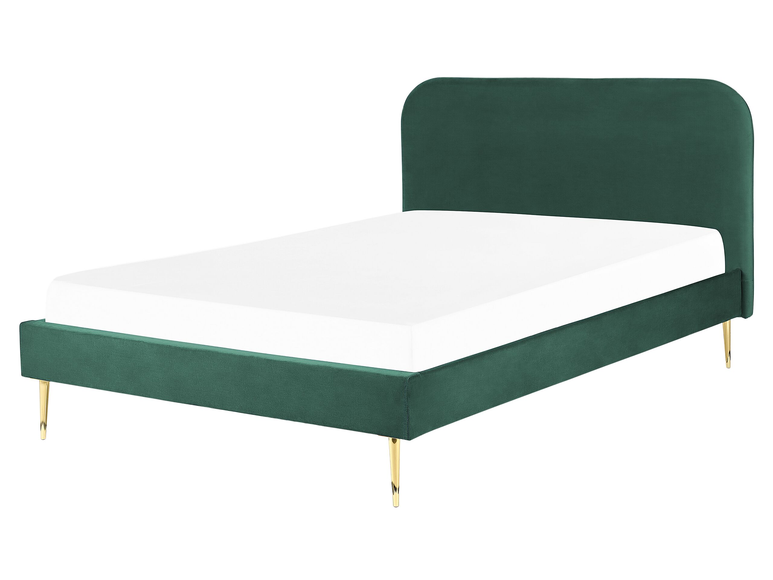 Velvet EU King Size Bed Green FLAYAT - Gemini Interiors
