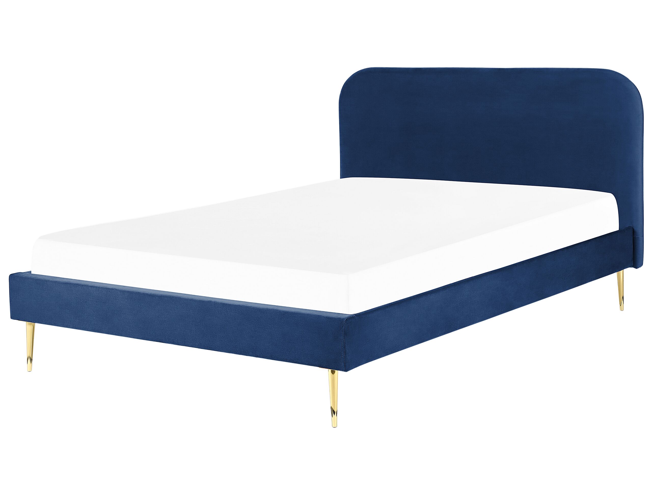 Velvet EU Super King Size Bed Navy Blue FLAYAT - Gemini Interiors