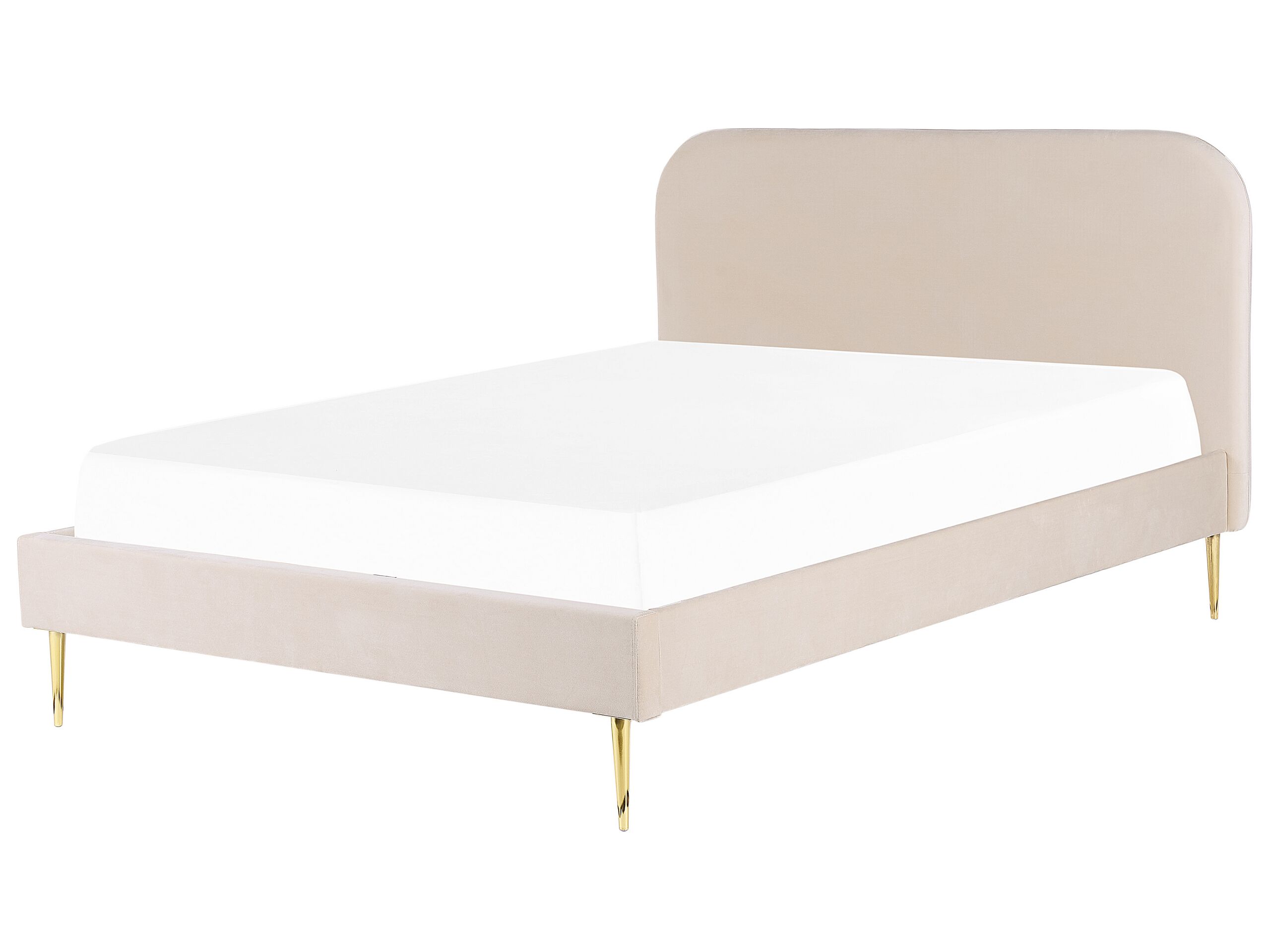 Velvet EU Super King Size Bed Light Beige FLAYAT - Gemini Interiors