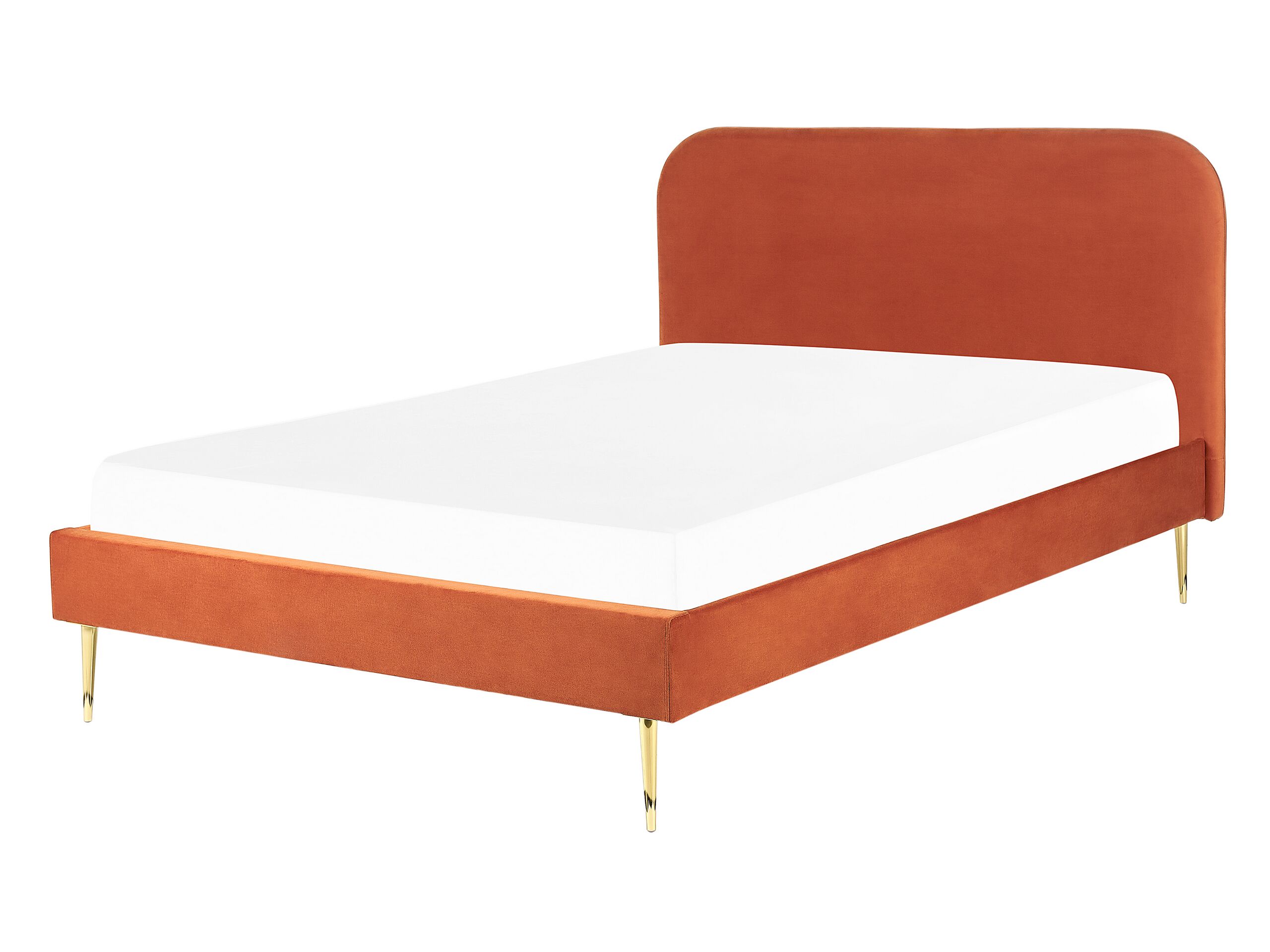 Velvet EU Double Size Bed Orange FLAYAT - Gemini Interiors