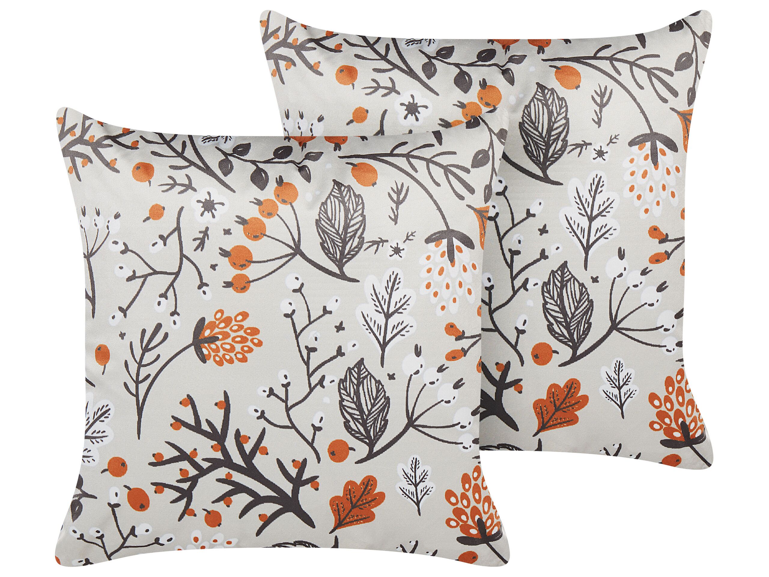 Set of 2 Velvet Cushions 45x45cm Off - White - Gemini Interiors