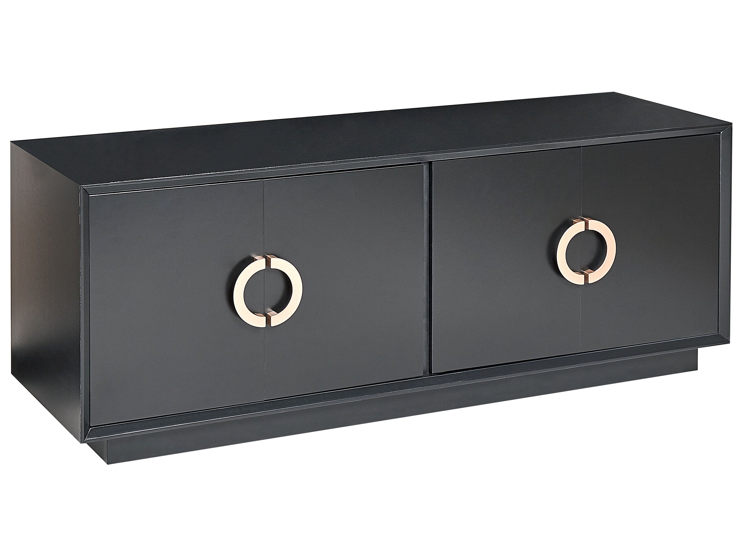 4 Door Sideboard Black OXNARD - Gemini Interiors