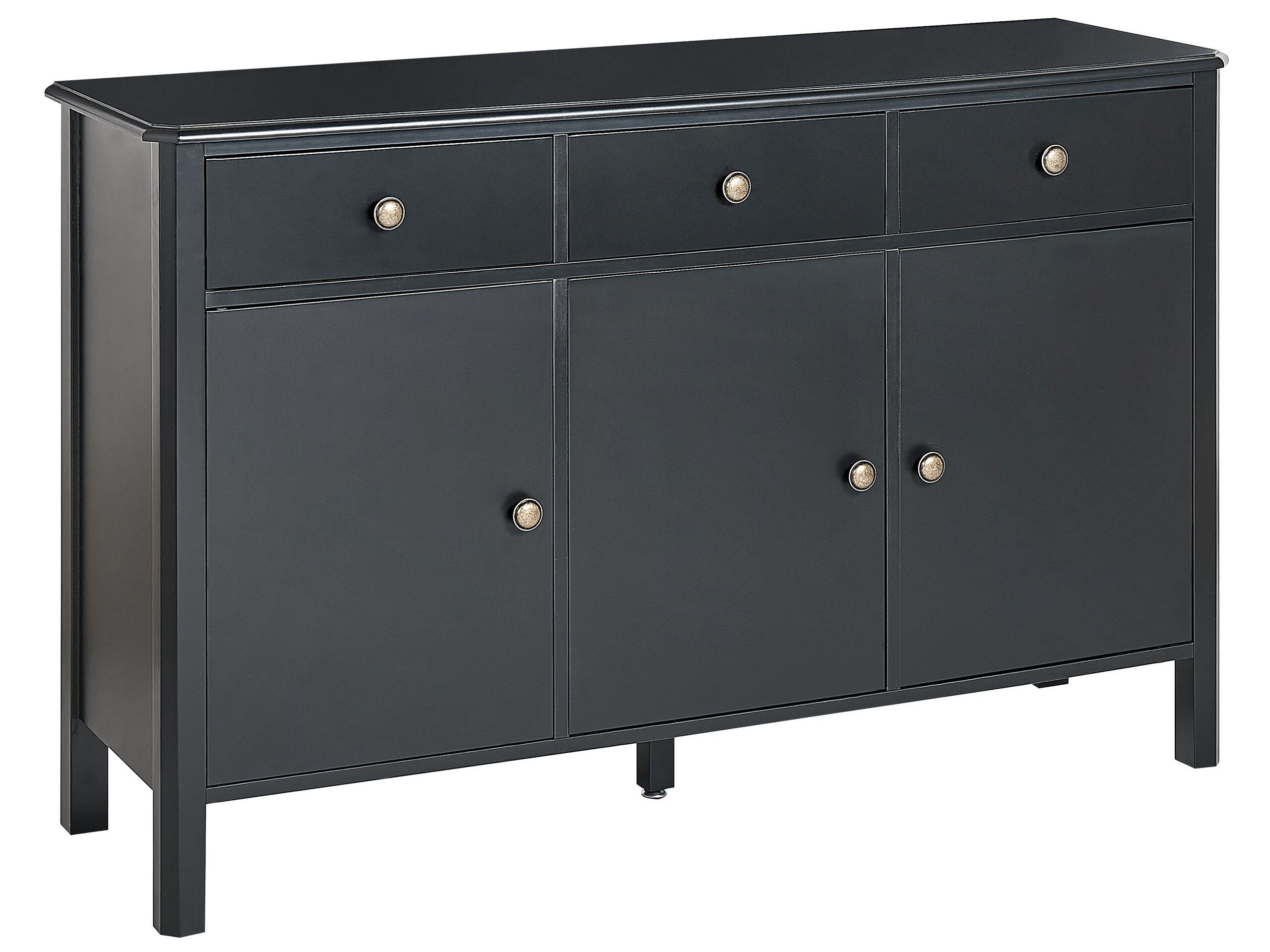 3 Door Sideboard Black OLATE - Gemini Interiors