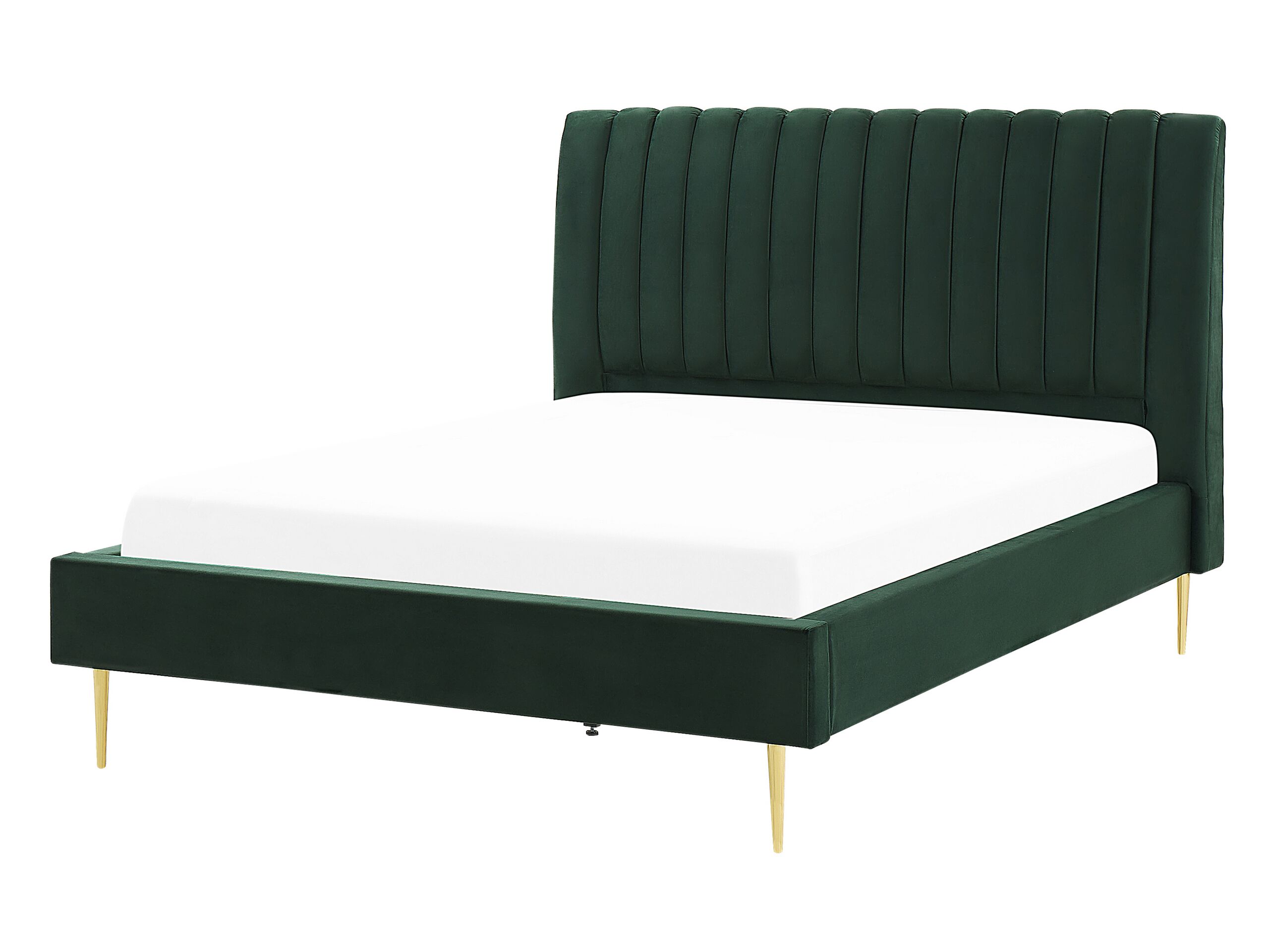 Velvet EU Double Size Bed Green MARVILLE - Gemini Interiors