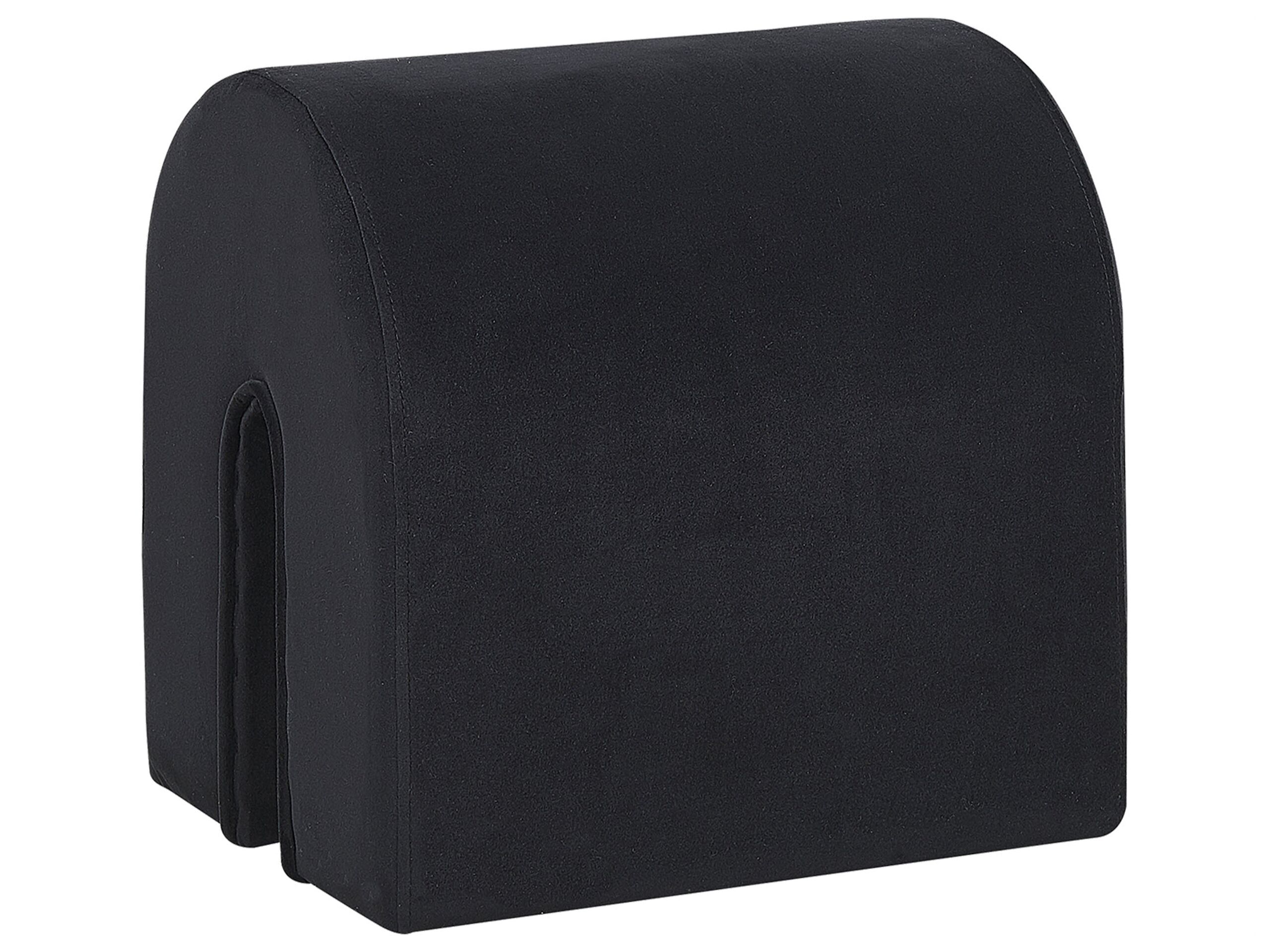 Velvet Curved Pouffe Black MODOC - Gemini Interiors
