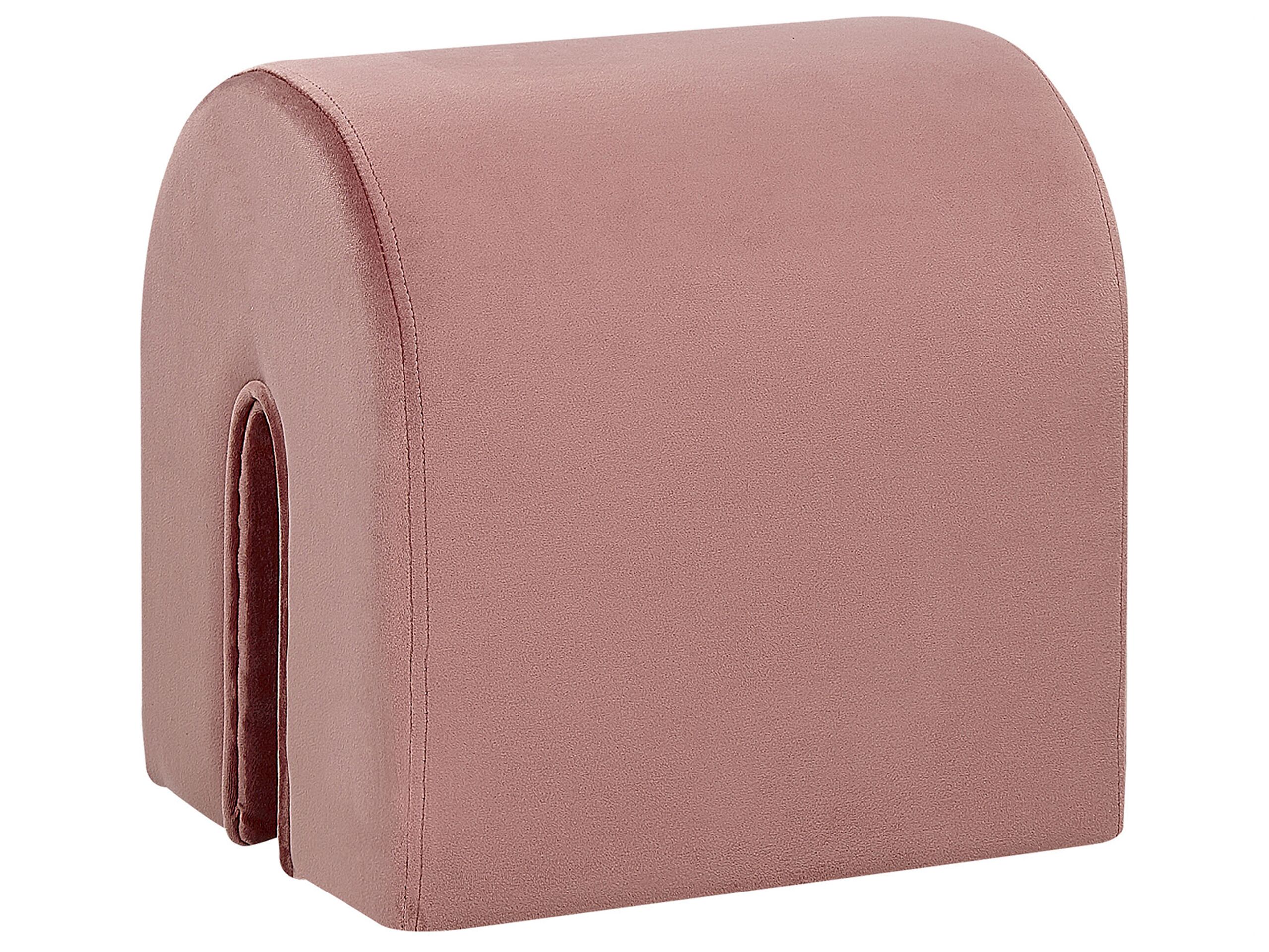 Velvet Curved Pouffe Pink MODOC - Gemini Interiors