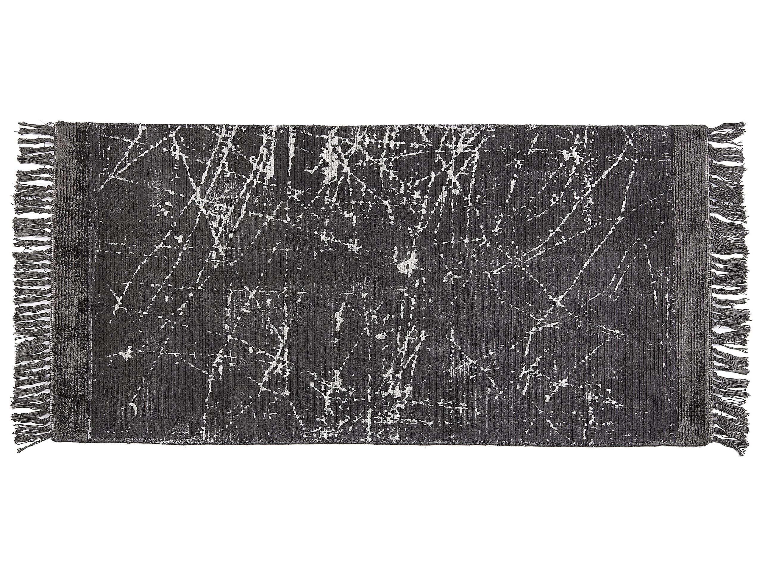 Viscose Area Rug 80x150cm Dark Grey - Gemini Interiors