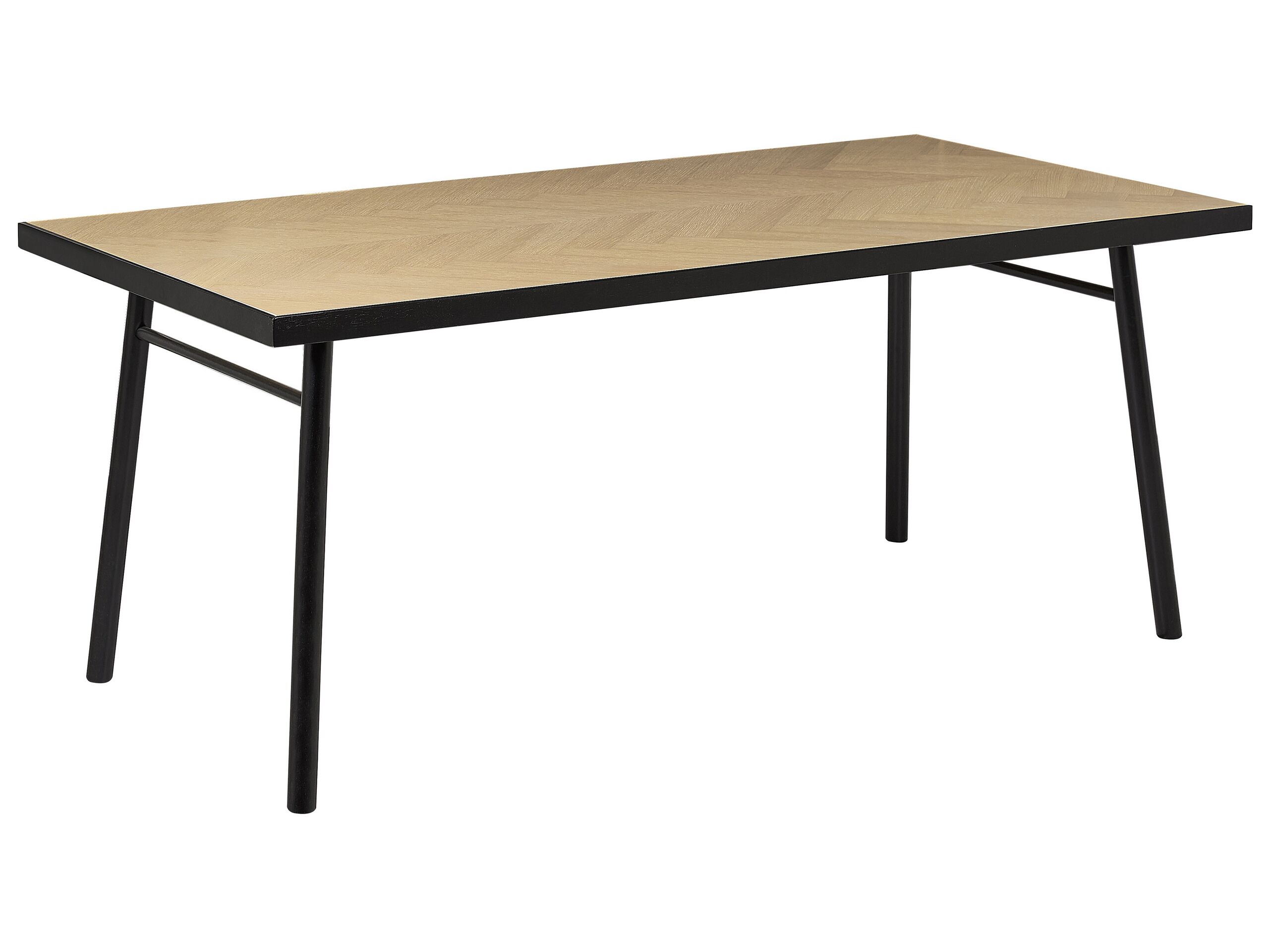 Dining Table 180 x 90 cm Light Wood with Black IVORIE - Gemini Interiors