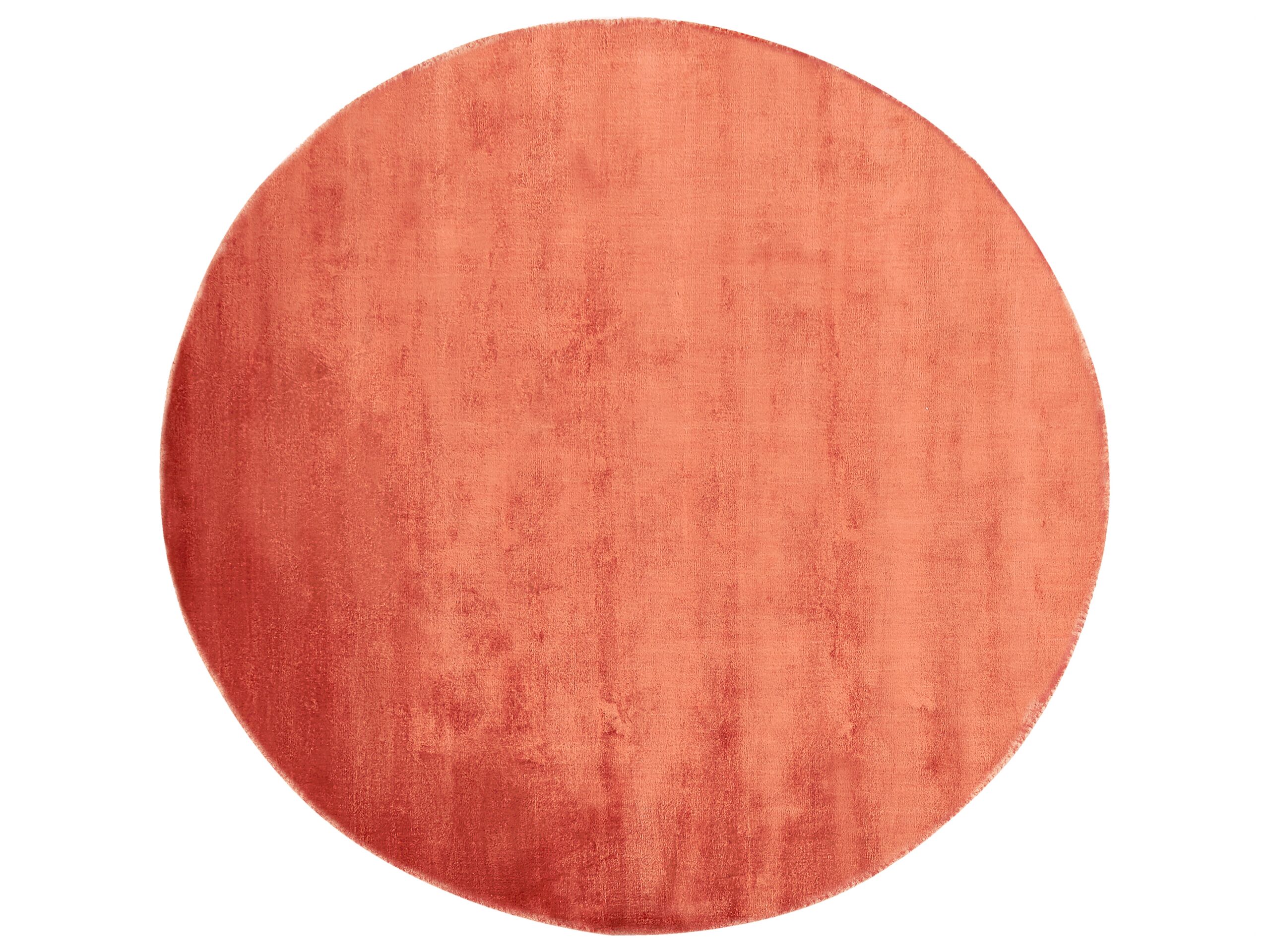 Round Viscose Area Rug 140cm Orange - Gemini Interiors