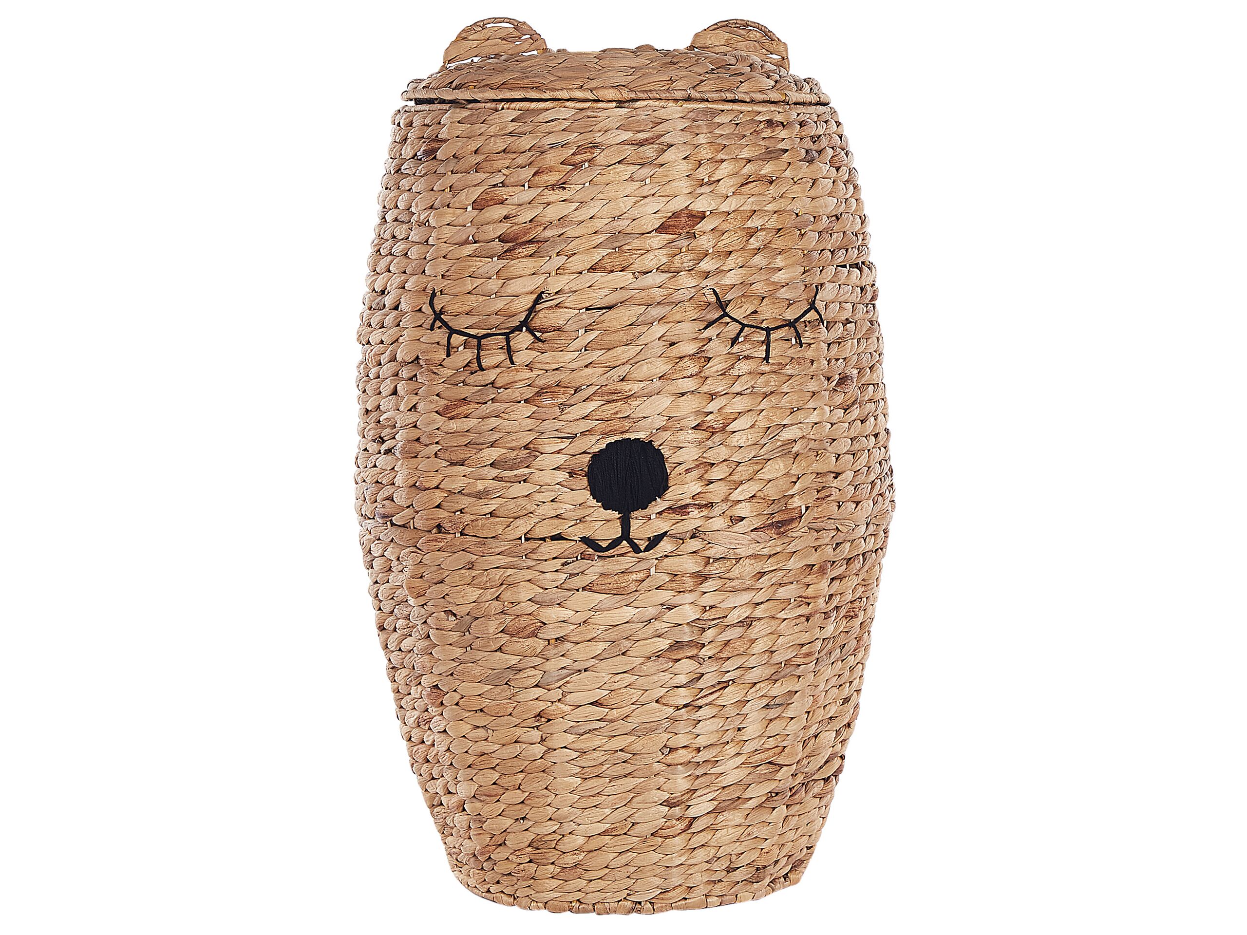 Water Hyacinth Wicker Bear Basket Natural - Gemini Interiors