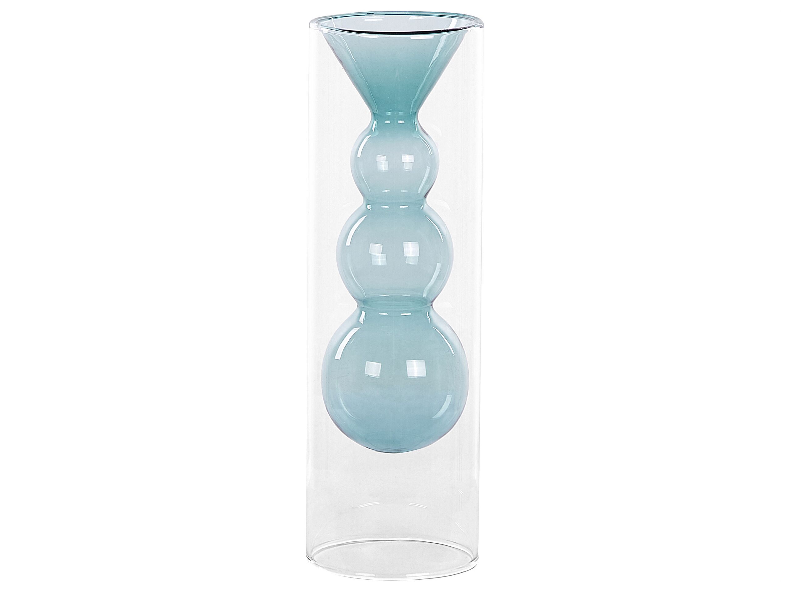 Glass Flower Vase 27 Blue KALOCHI - Gemini Interiors