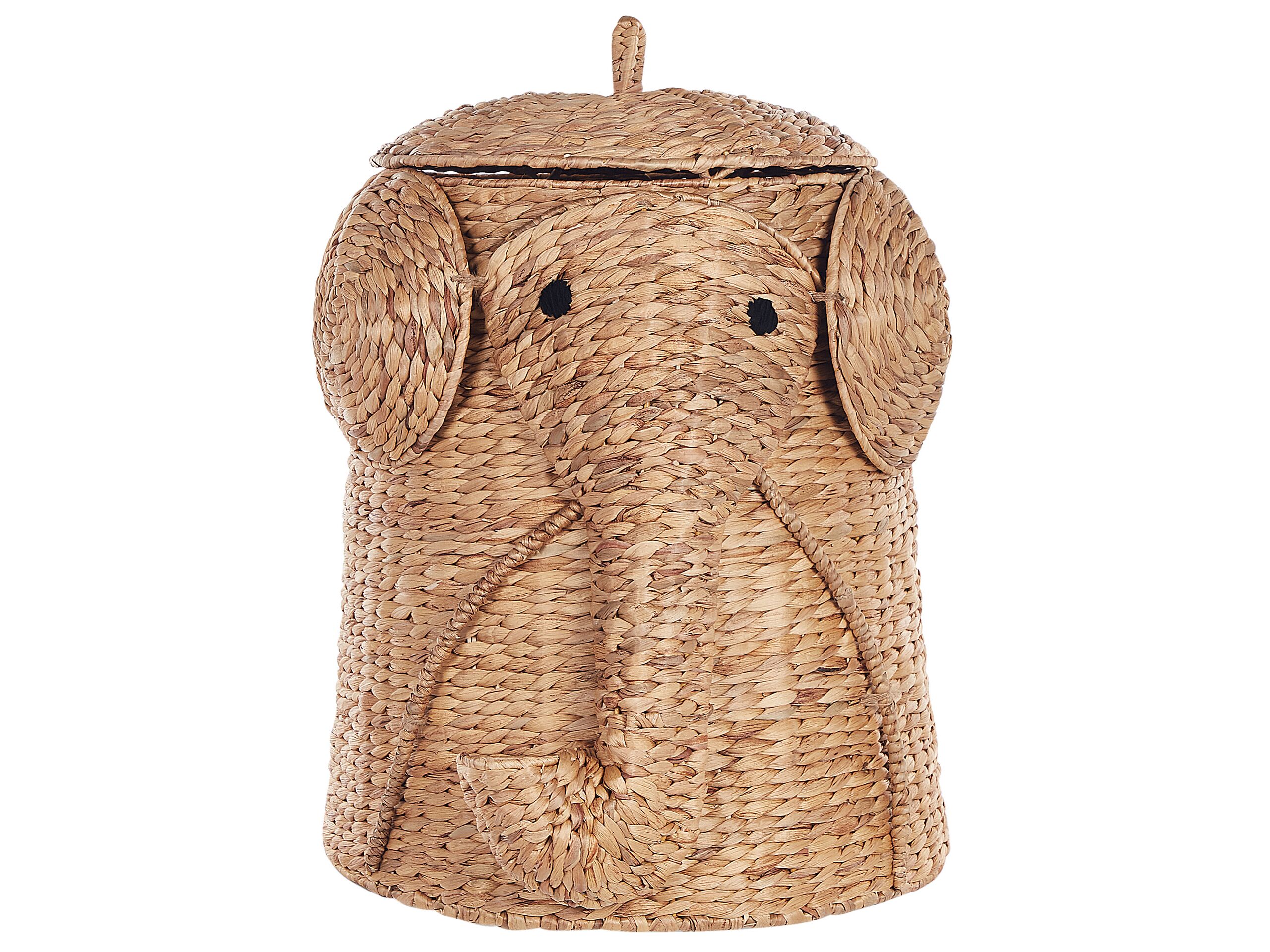 Water Hyacinth Wicker Elephant Basket Natural - Gemini Interiors