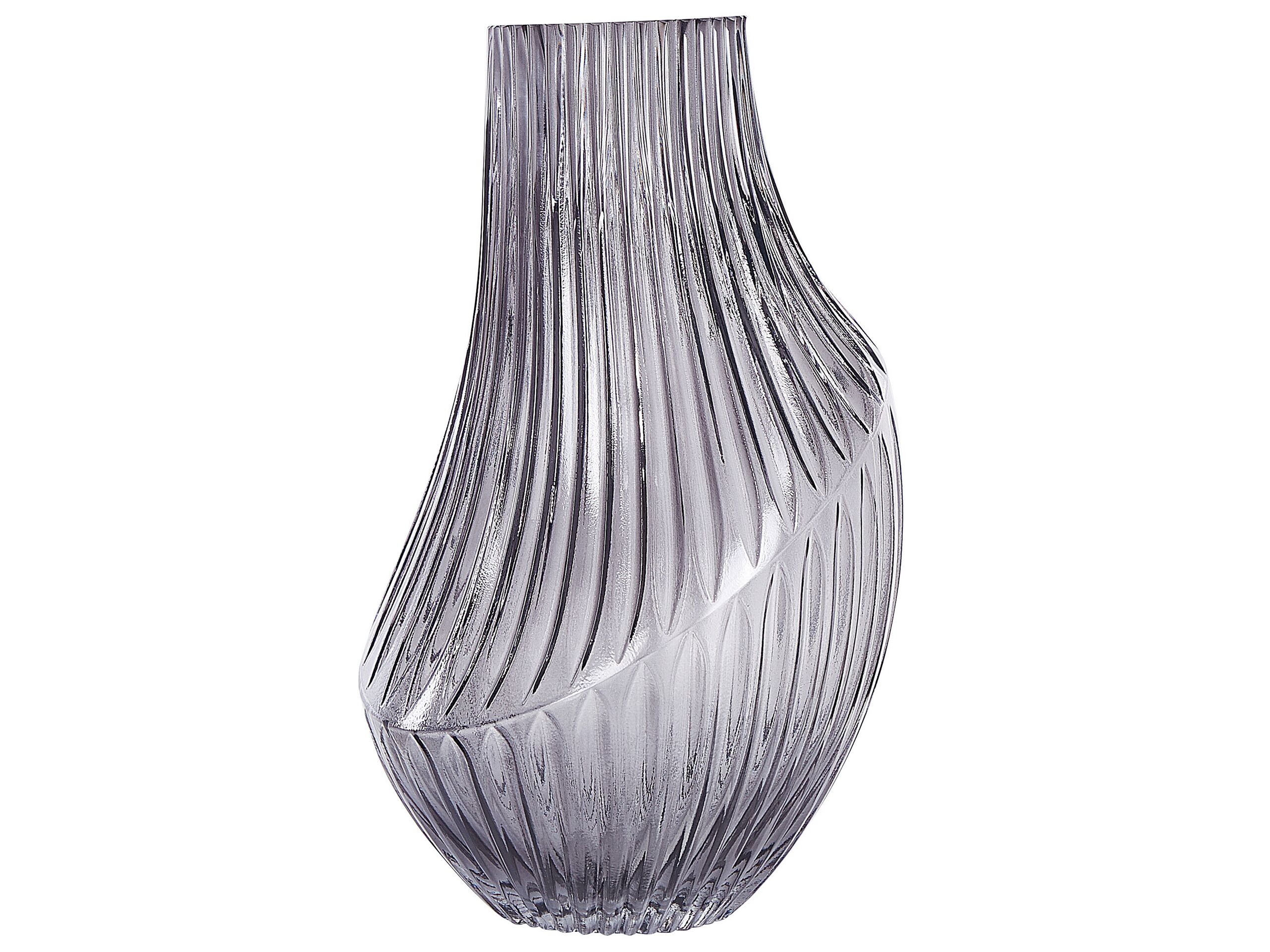 Glass Flower Vase 36 Grey MYRSINA - Gemini Interiors