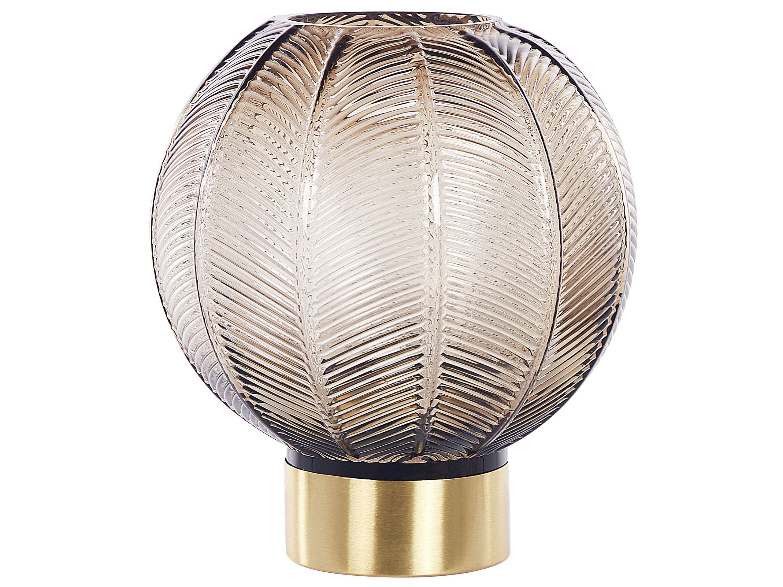 Glass Flower Vase 24 Brown Gold FELLI - Gemini Interiors
