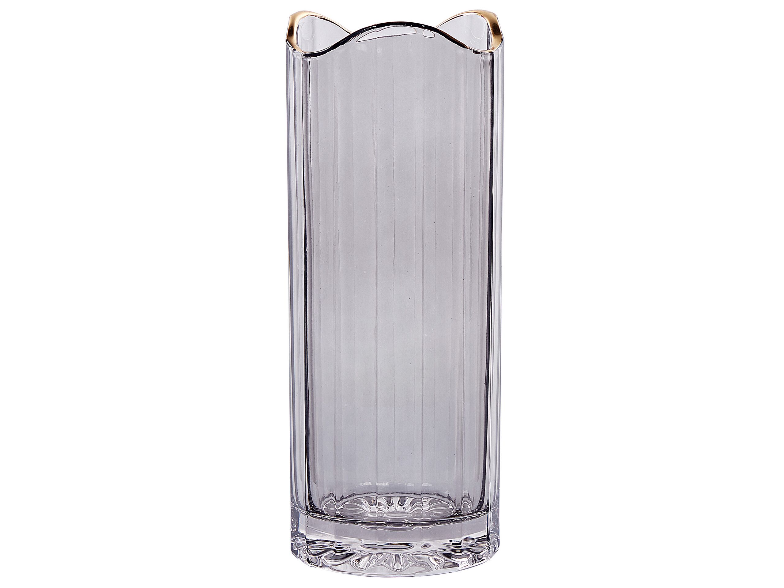 Glass Flower Vase 30 Grey Gold PERDIKI - Gemini Interiors