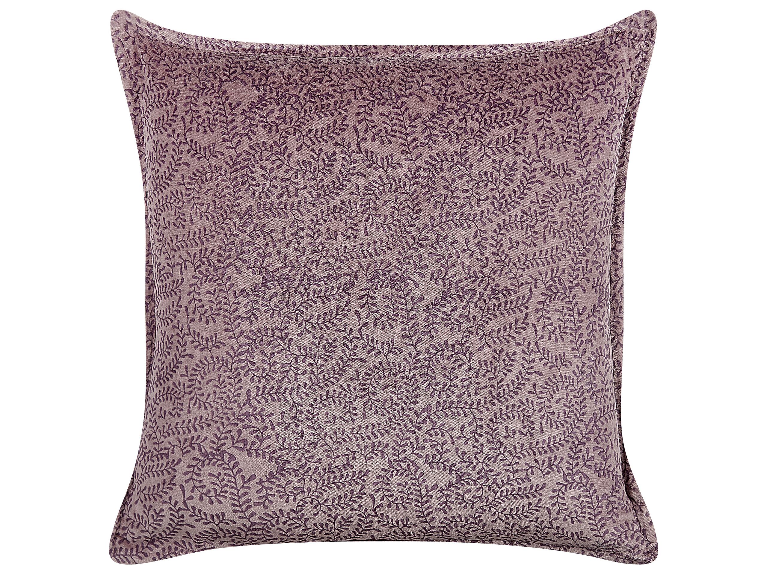 Velvet Cushion Floral Motif 45x45cm Pink - Gemini Interiors