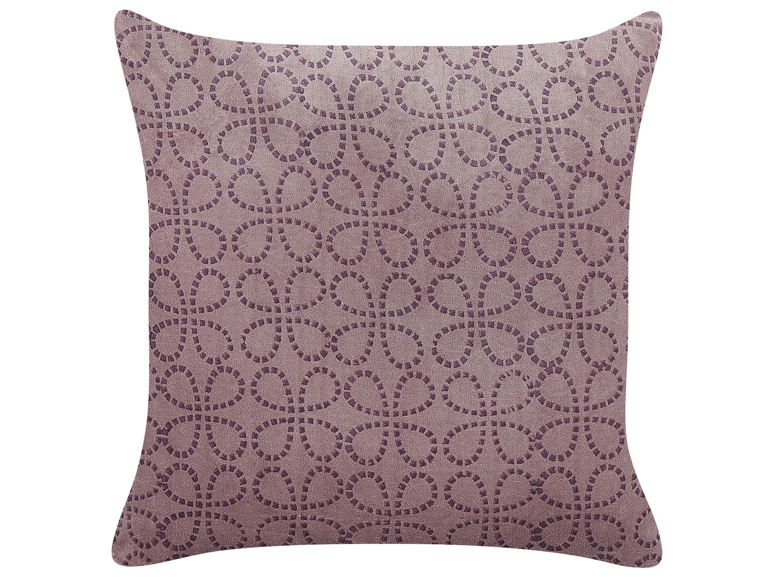 Velvet Cushion Geometric Pattern 45x45cm Pink - Gemini Interiors