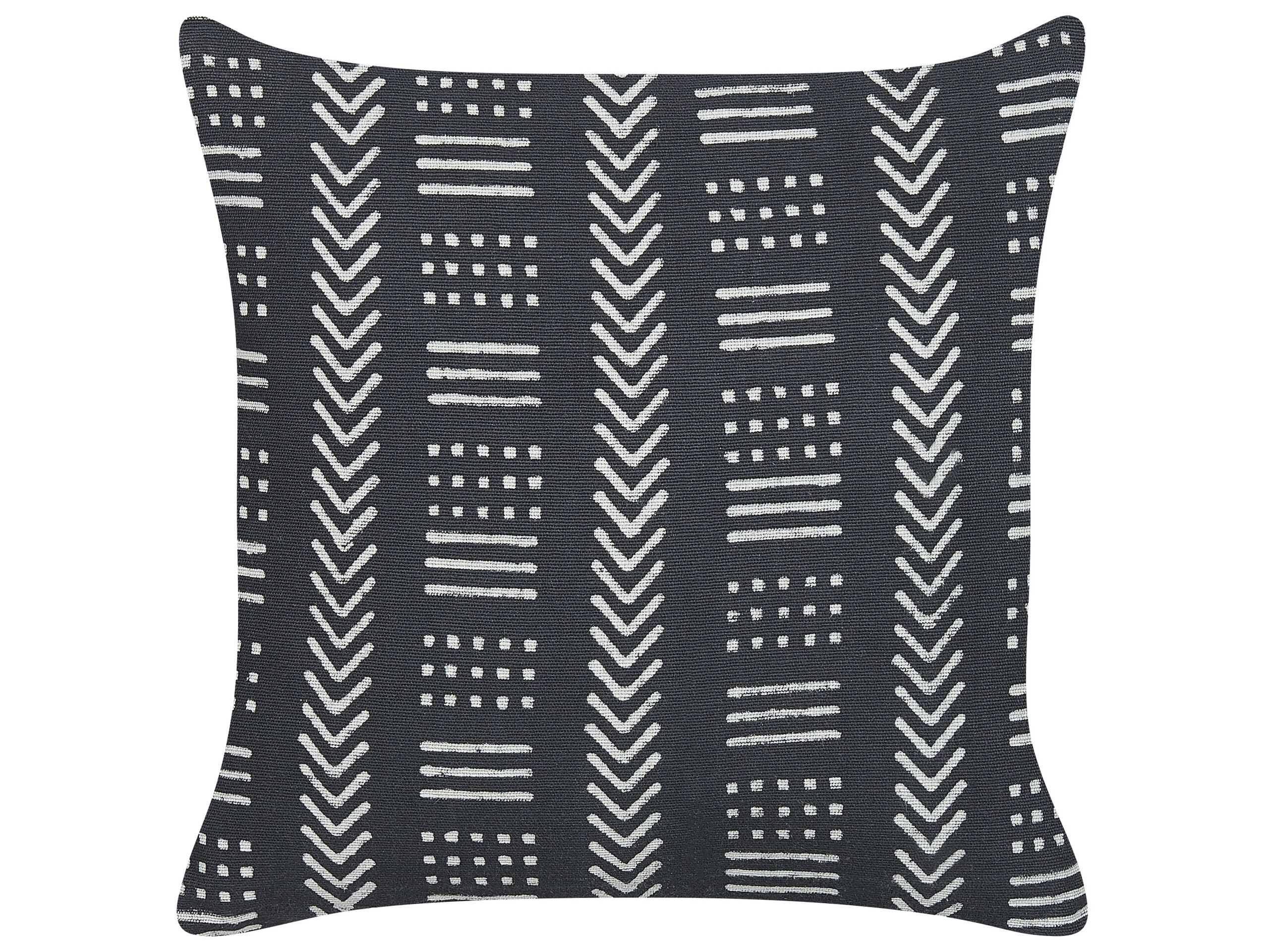 Cotton Cushion Geometric Pattern 45x45cm Black and White - Gemini Interiors
