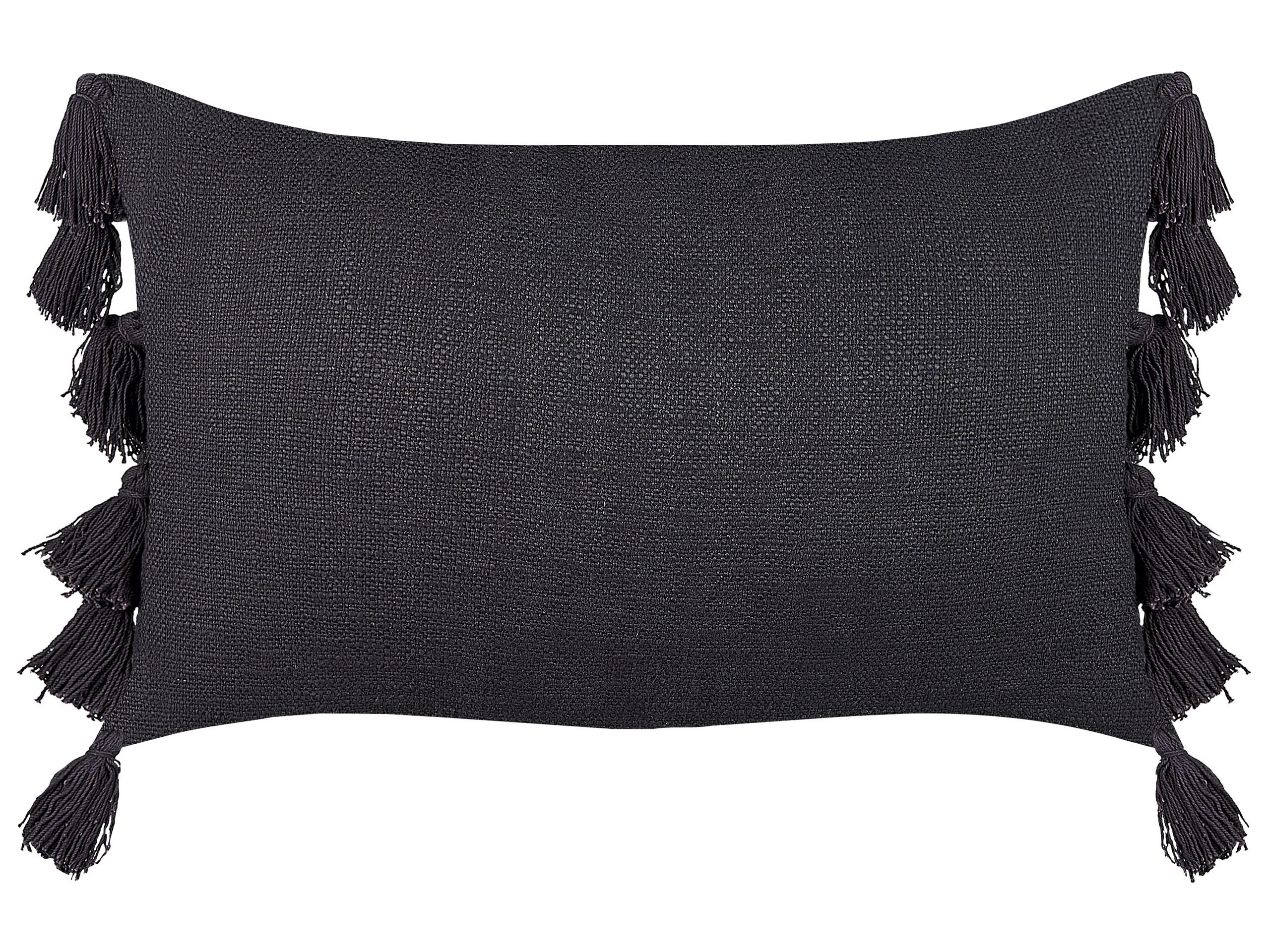 Cotton Cushion With Tassels 35x55cm Grey - Gemini Interiors