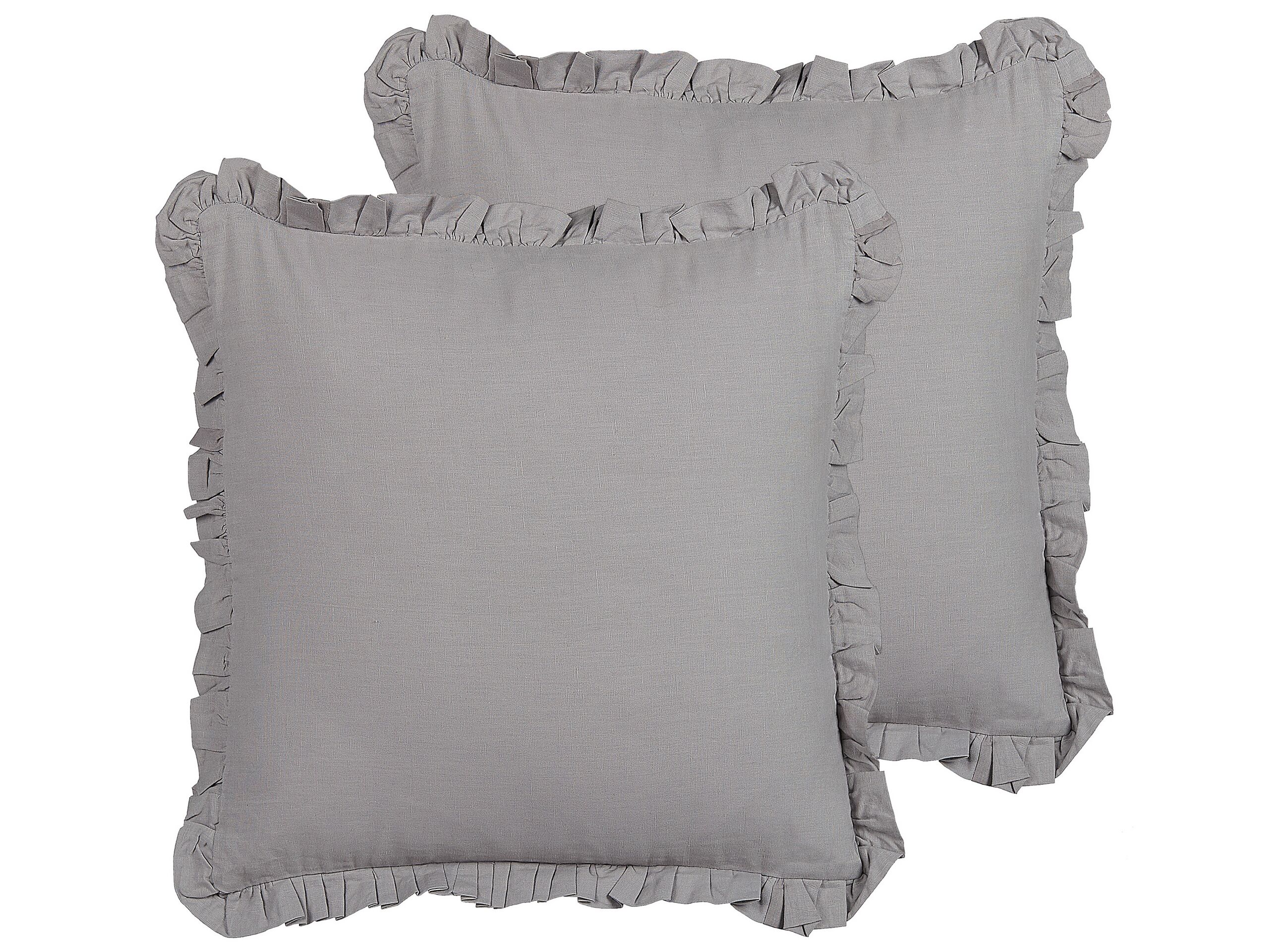 Set of 2 Linen Cushions 45x45cm Grey - Gemini Interiors
