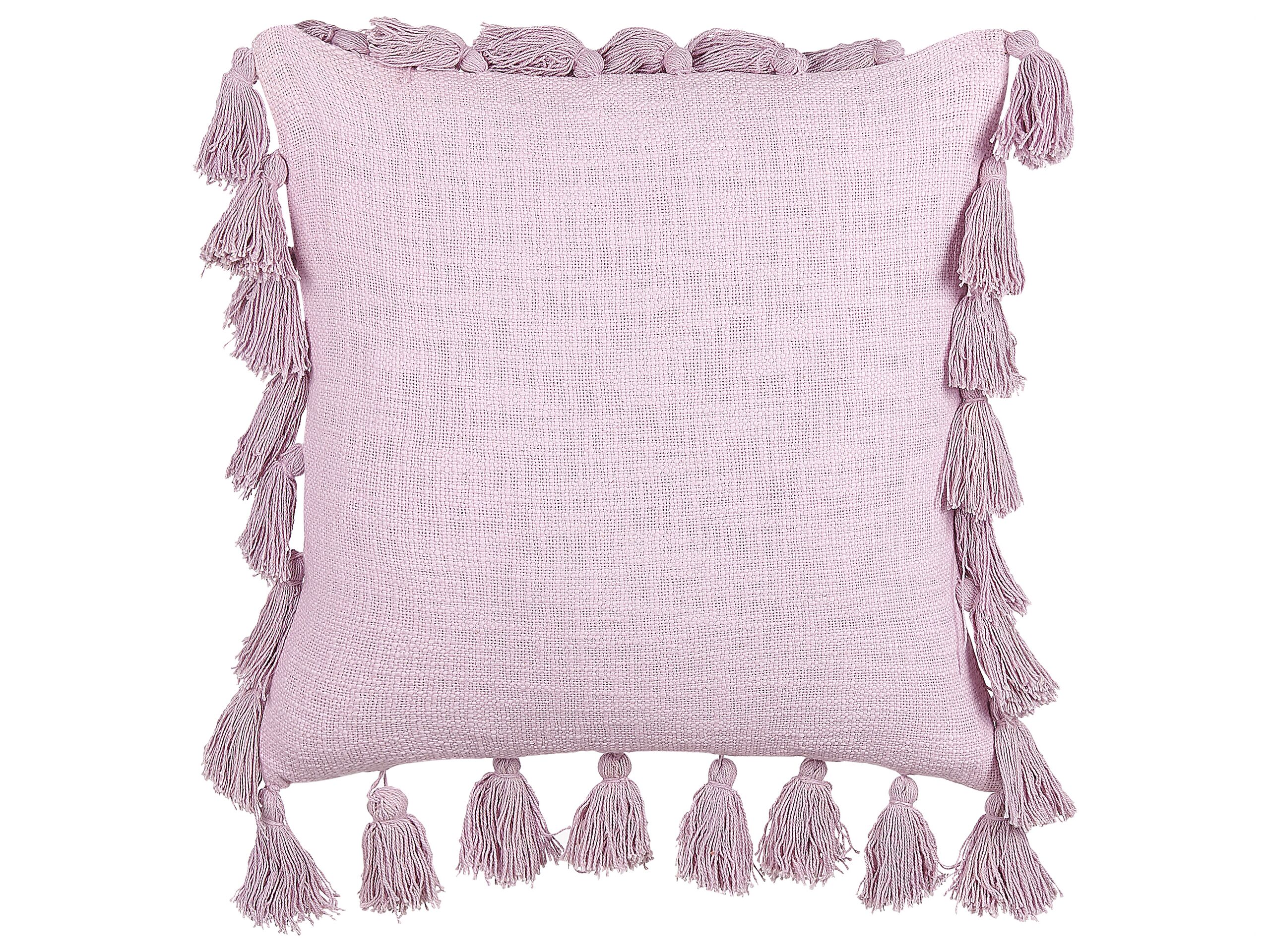 Cotton Cushion with Tassels 45x45cm Pink - Gemini Interiors