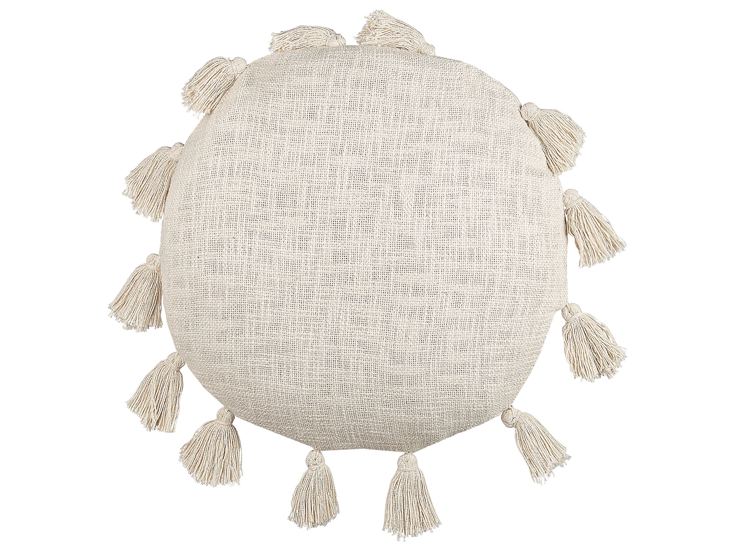 Cotton Cushion with Tassels 45cm Beige - Gemini Interiors