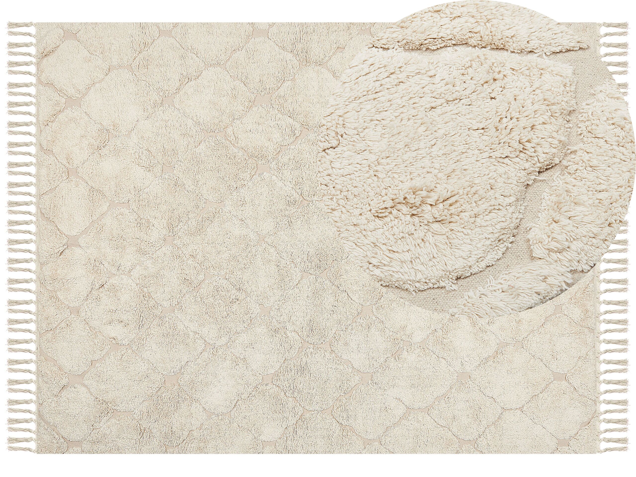 Cotton Area Rug 160x230cm Beige - Gemini Interiors
