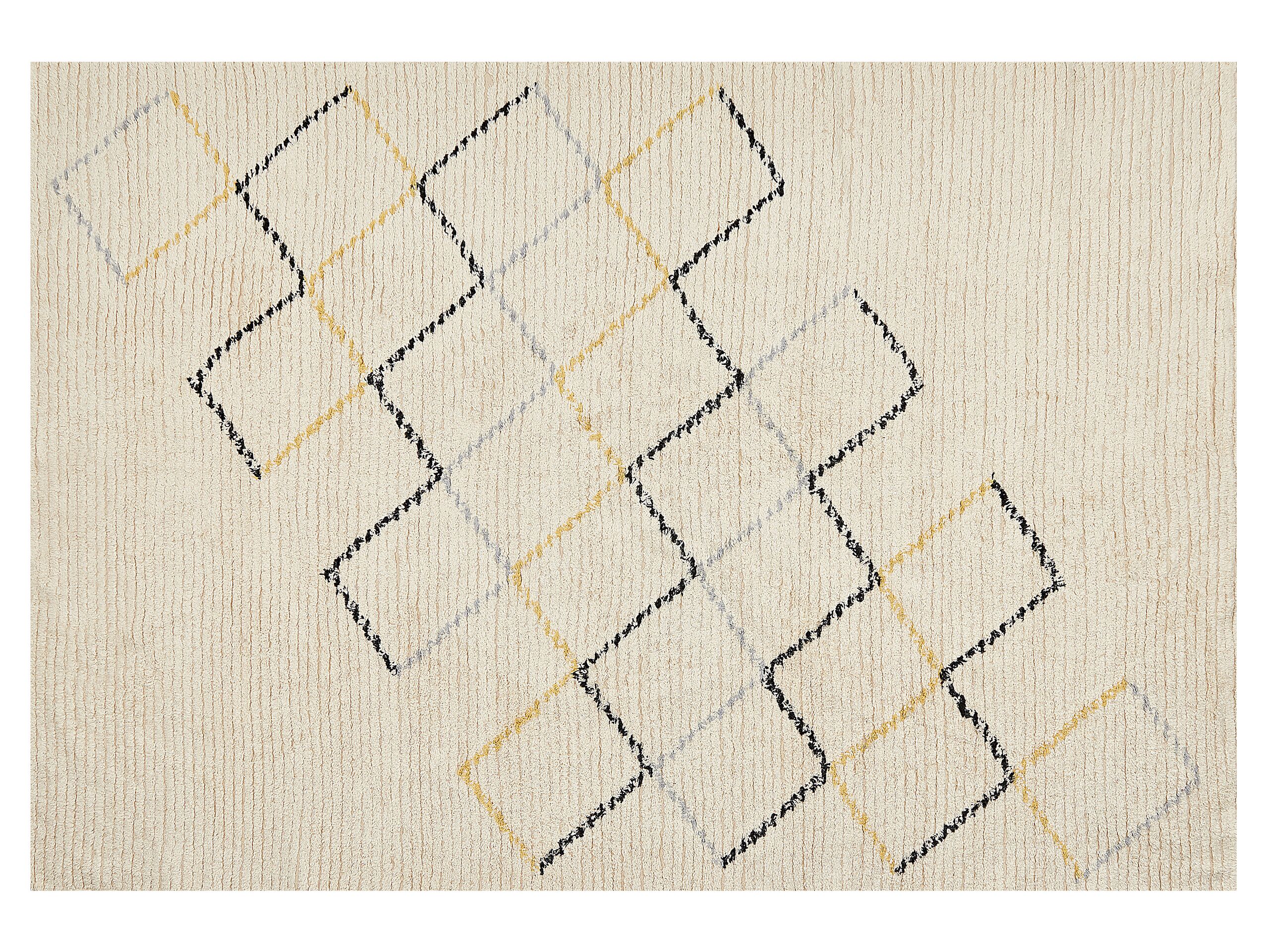 Cotton Area Rug 140x200cm Beige - Gemini Interiors