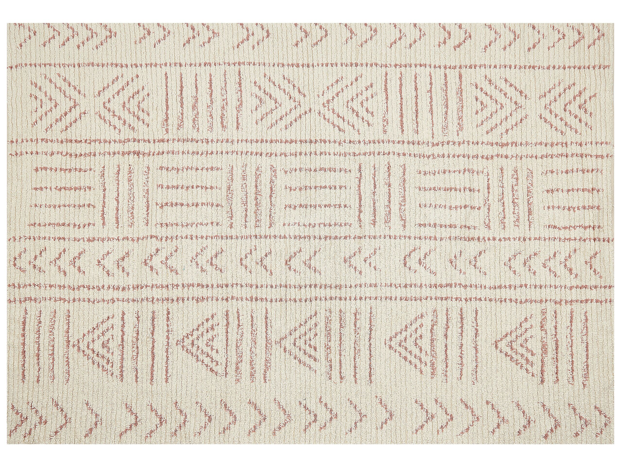 Cotton Area Rug 160x230cm Beige and Pink - Gemini Interiors