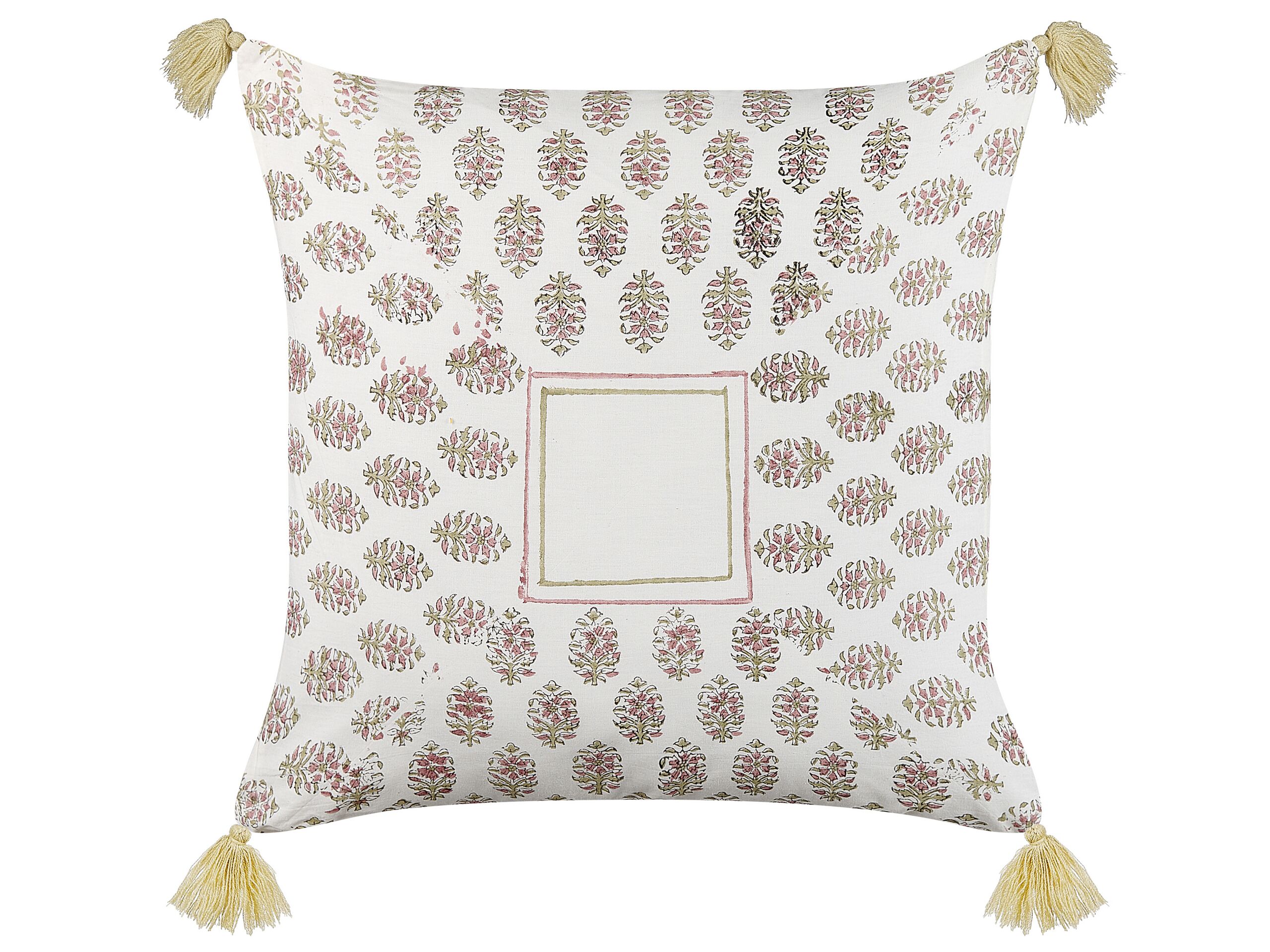 Cotton Cushion Geometric Pattern with Tassels 45x45cm Multicolour - Gemini Interiors
