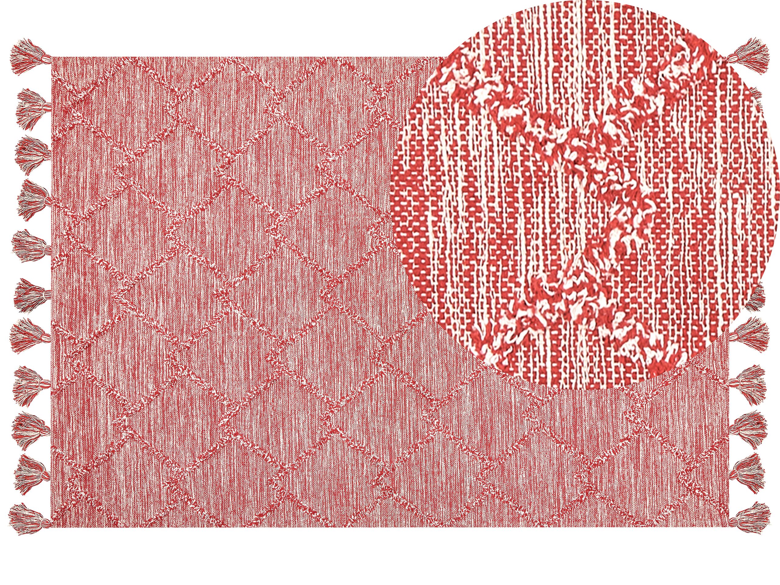 Cotton Area Rug 160x230cm Red - Gemini Interiors