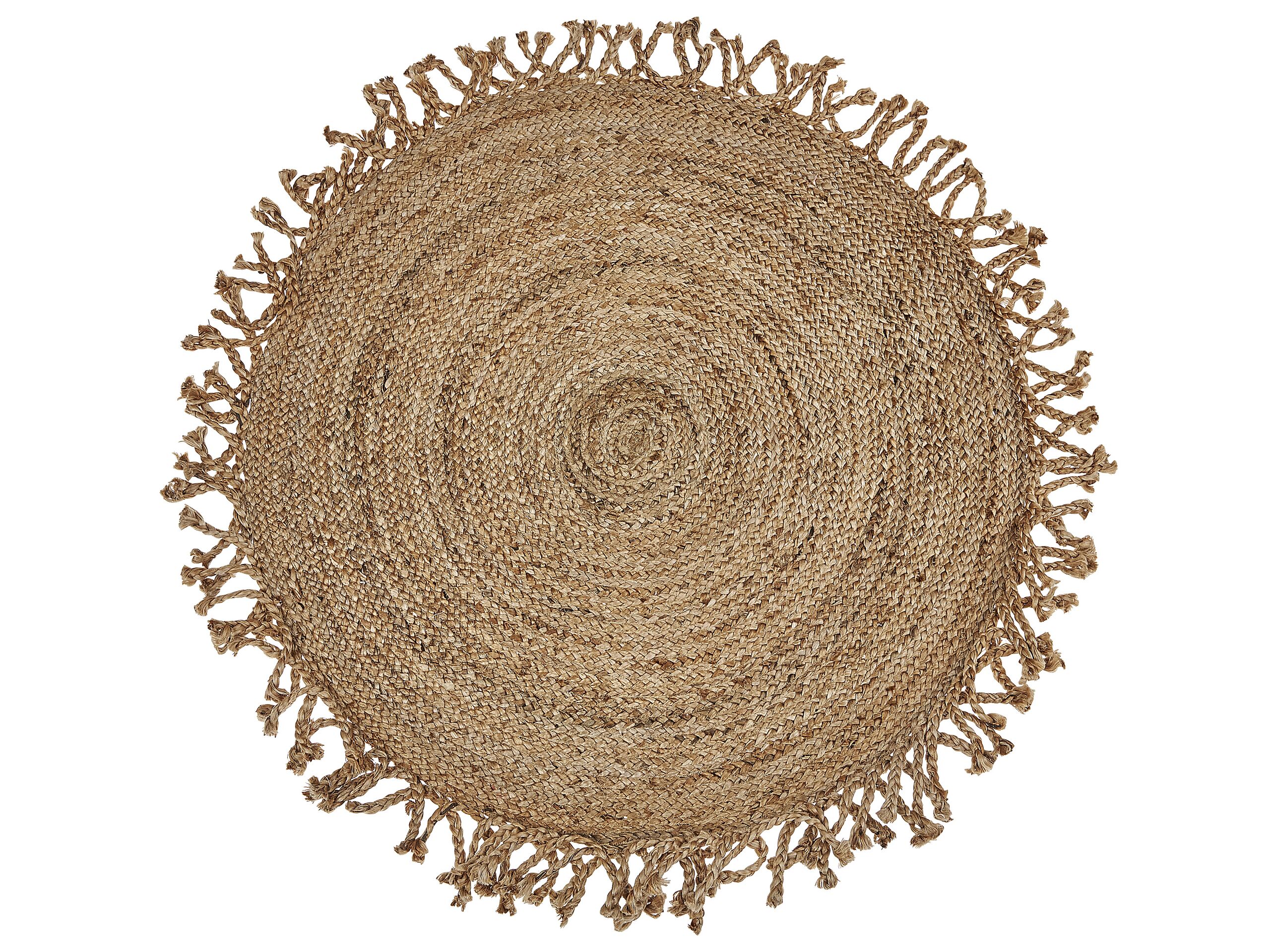 Round Jute Area Rug 120cm Beige - Gemini Interiors