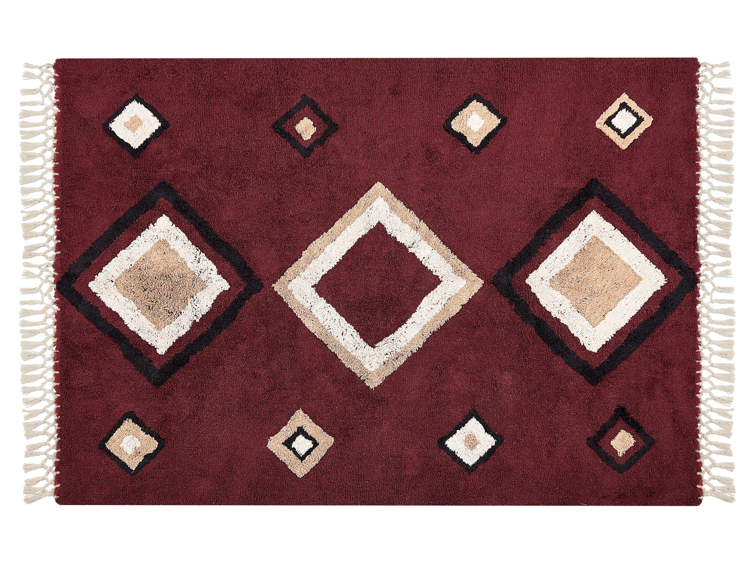 Cotton Area Rug 140x200cm Red - Gemini Interiors