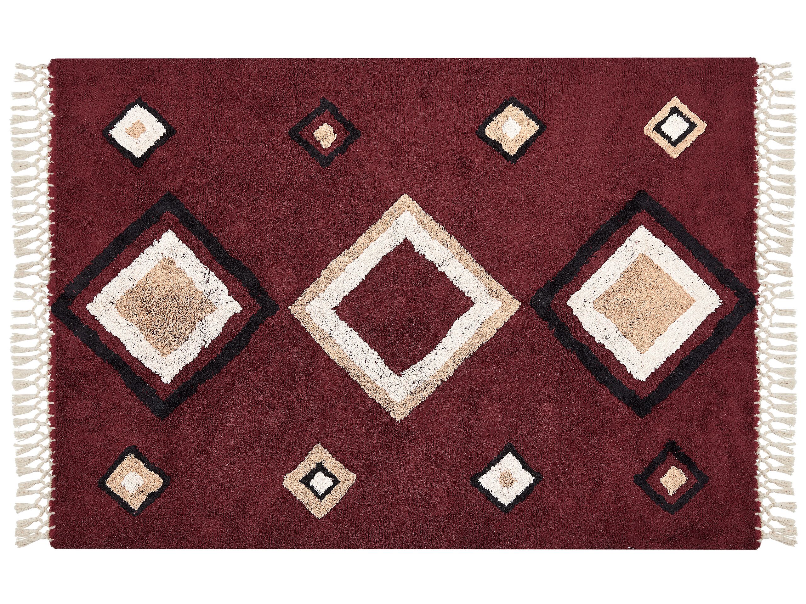 Cotton Area Rug 160x230cm Red - Gemini Interiors