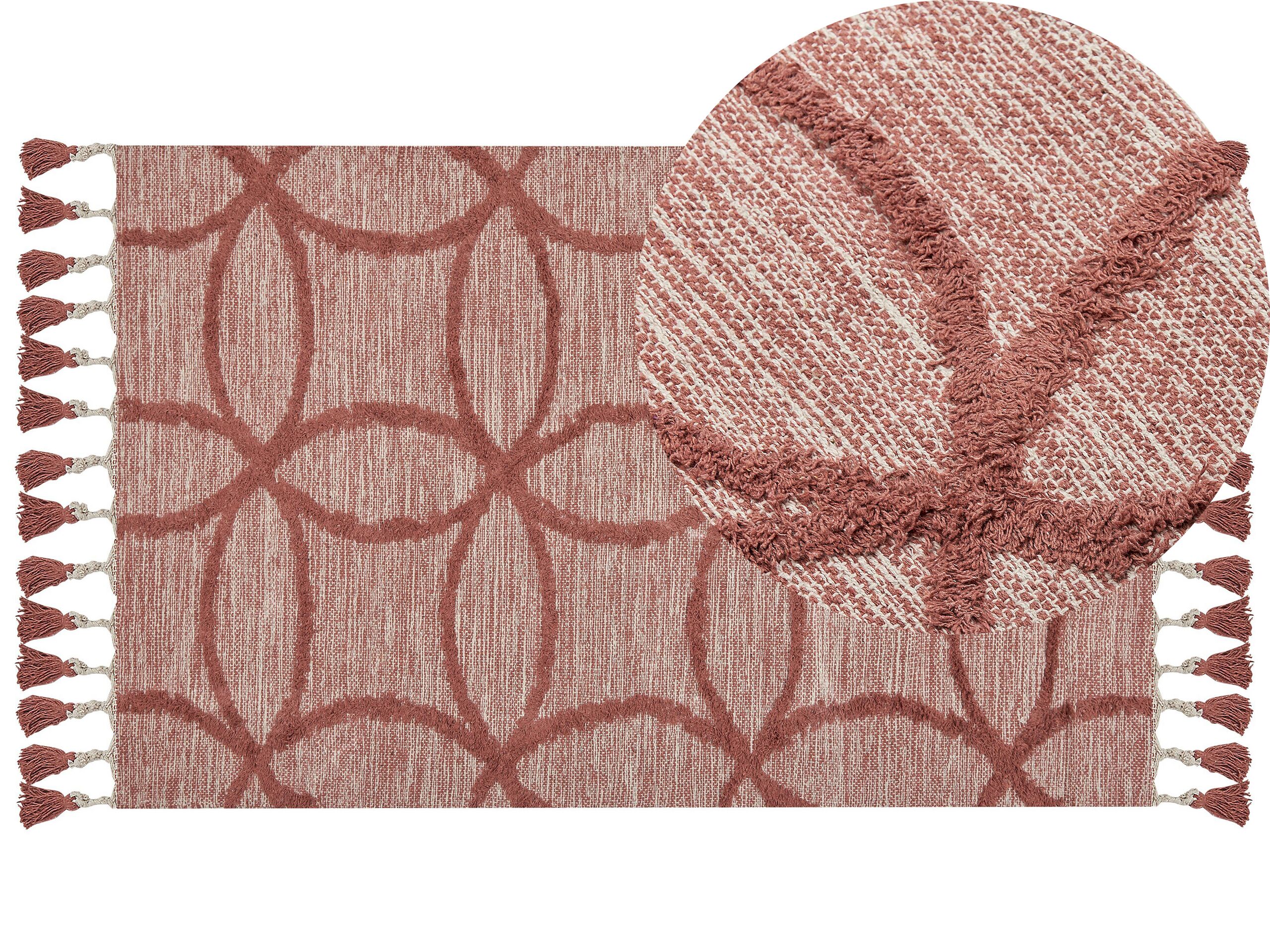 Cotton Area Rug 80x150cm Red - Gemini Interiors
