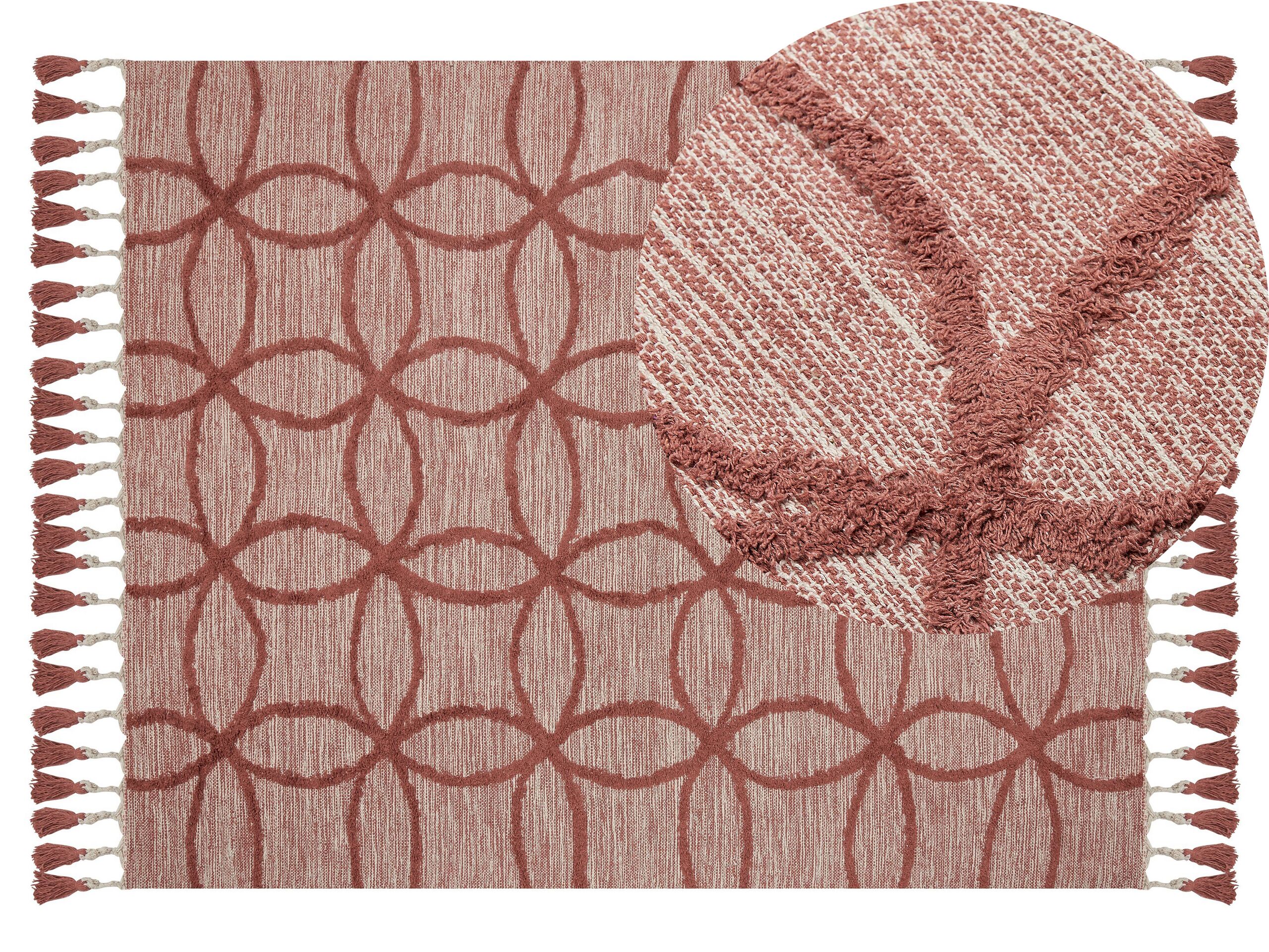 Cotton Area Rug 140x200cm Red - Gemini Interiors