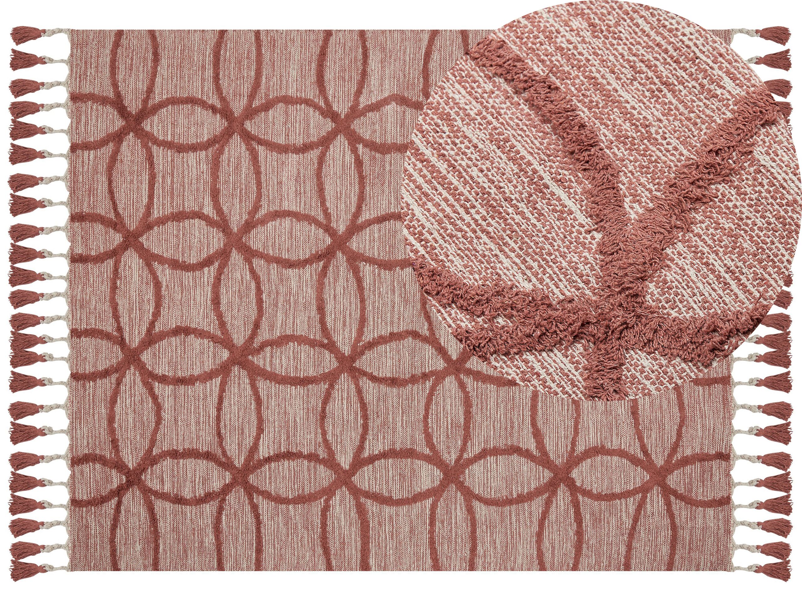 Cotton Area Rug 160x230cm Red - Gemini Interiors