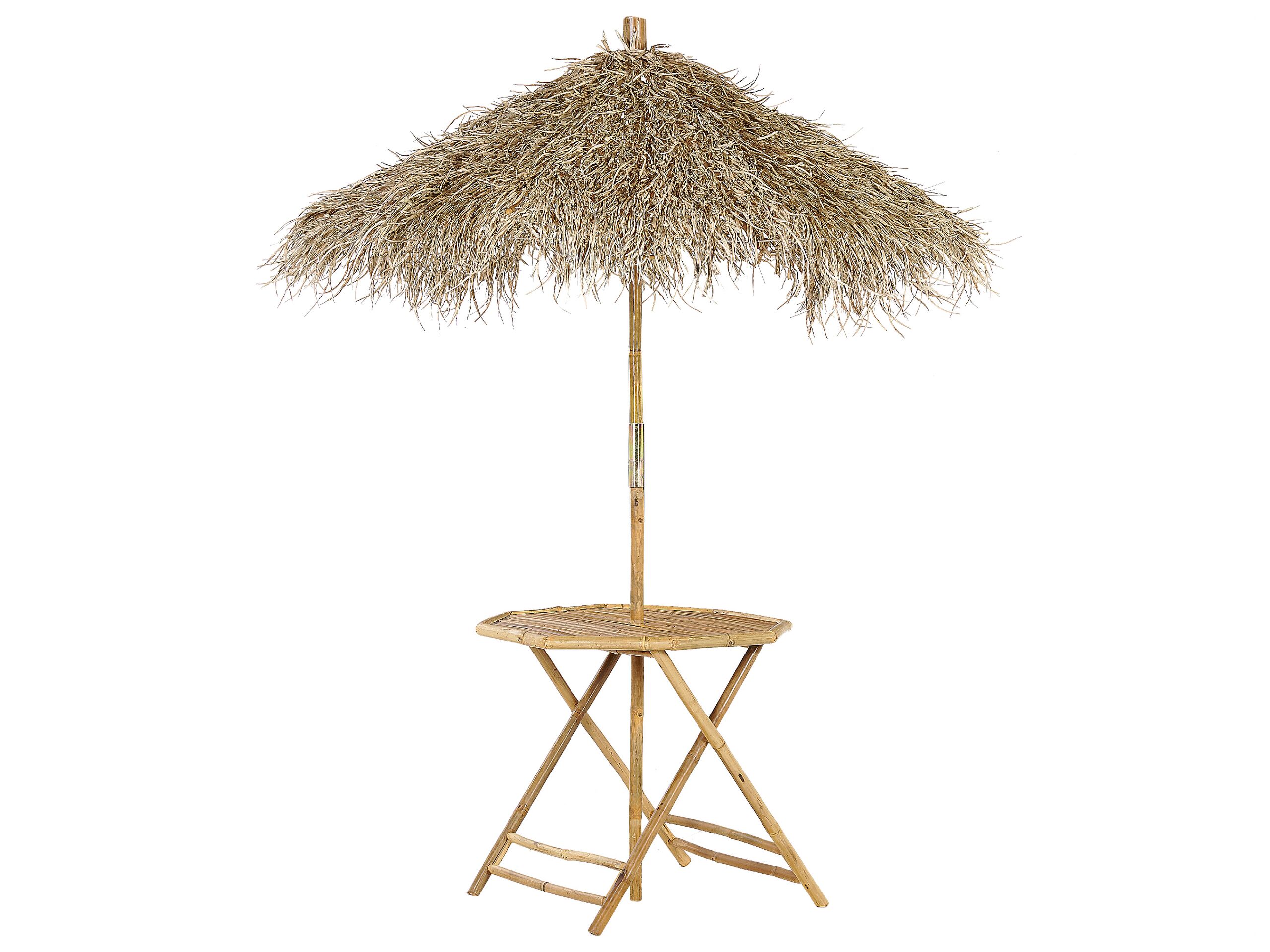 Bamboo Garden Bistro Table with Parasol MOLISE - Gemini Interiors